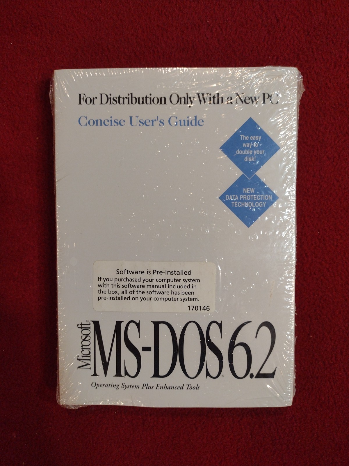 Microsoft MS-DOS 6.2 Operating System User's Guide & Software Disk - NEW