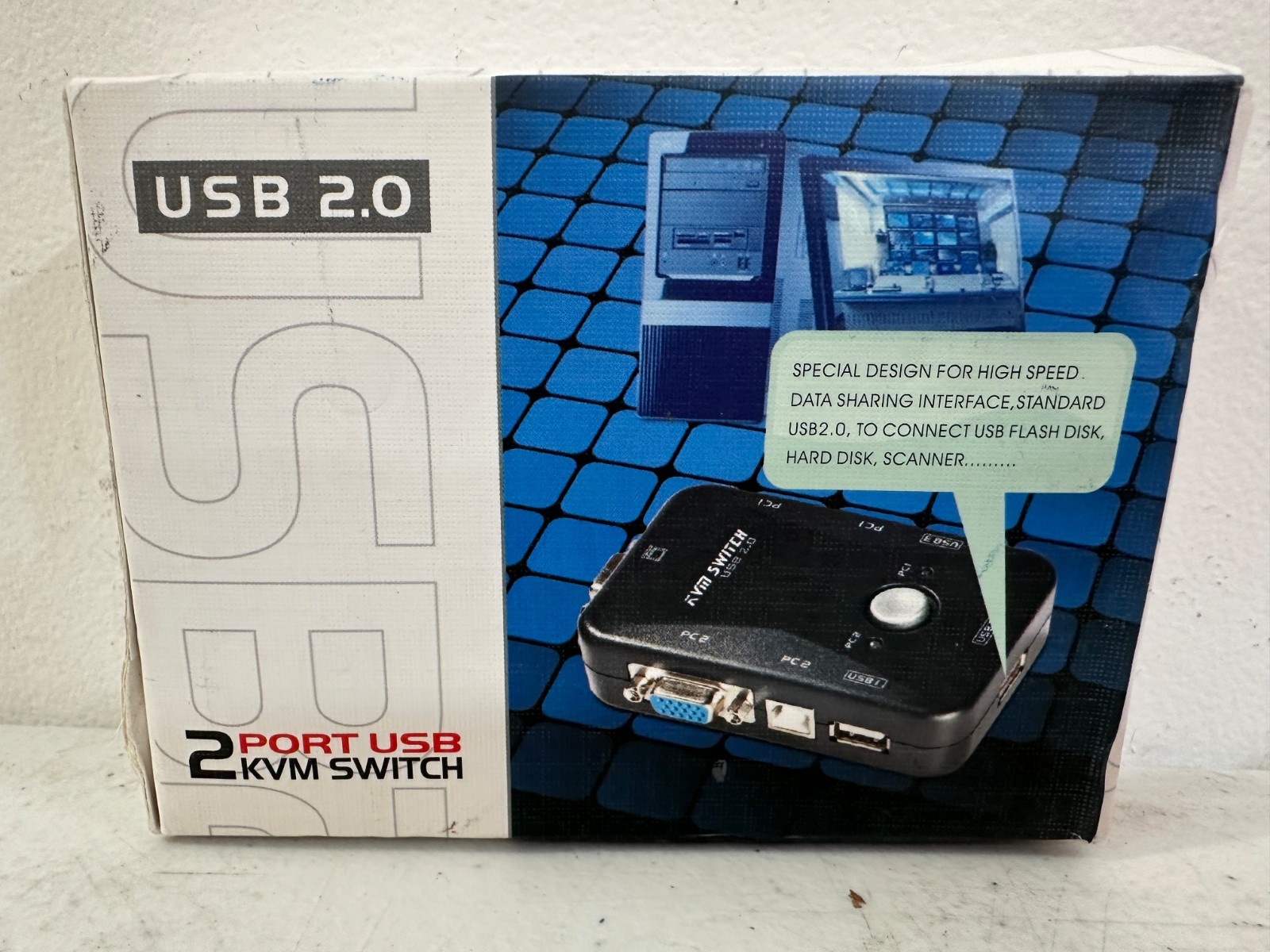 NEW 2 Port USB KVM VGA Switch Mouse Keyboard Monitor PC Fast FREE US Shipping!