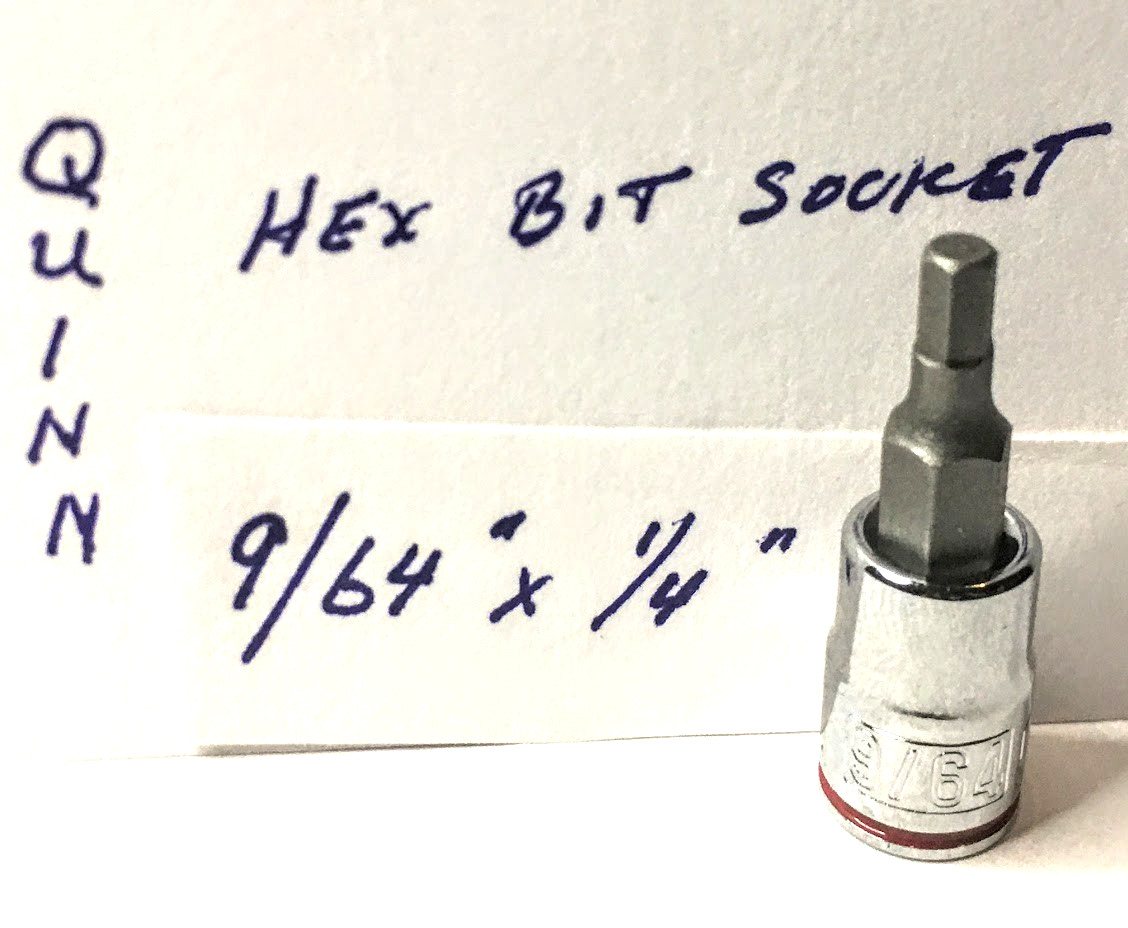 QUINN  9/64" x 1/4" Dr  Hex Bit Socket   -  Free USA Shipping