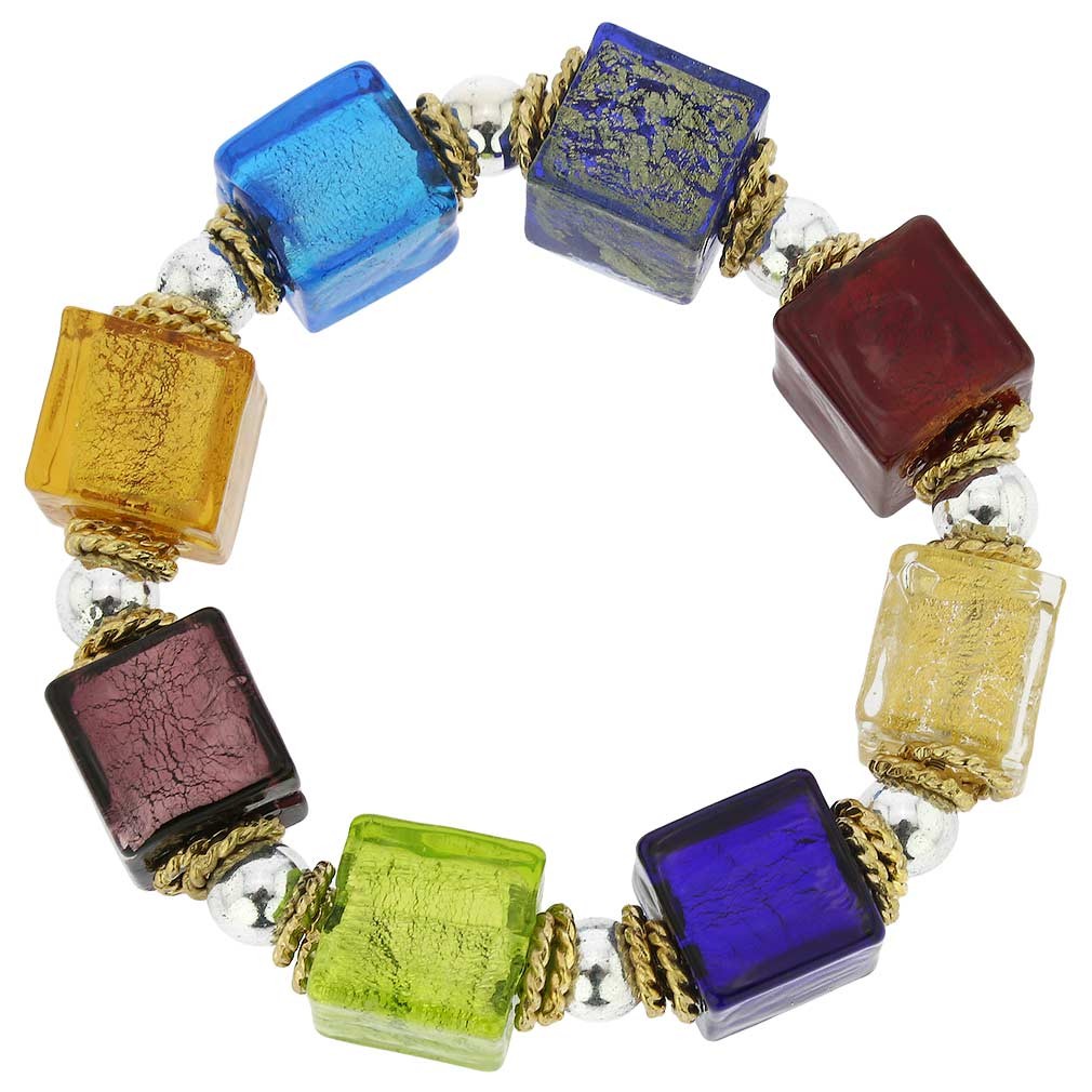 GlassOfVenice Brillio Venetian Cubes Bracelet - Multicolor