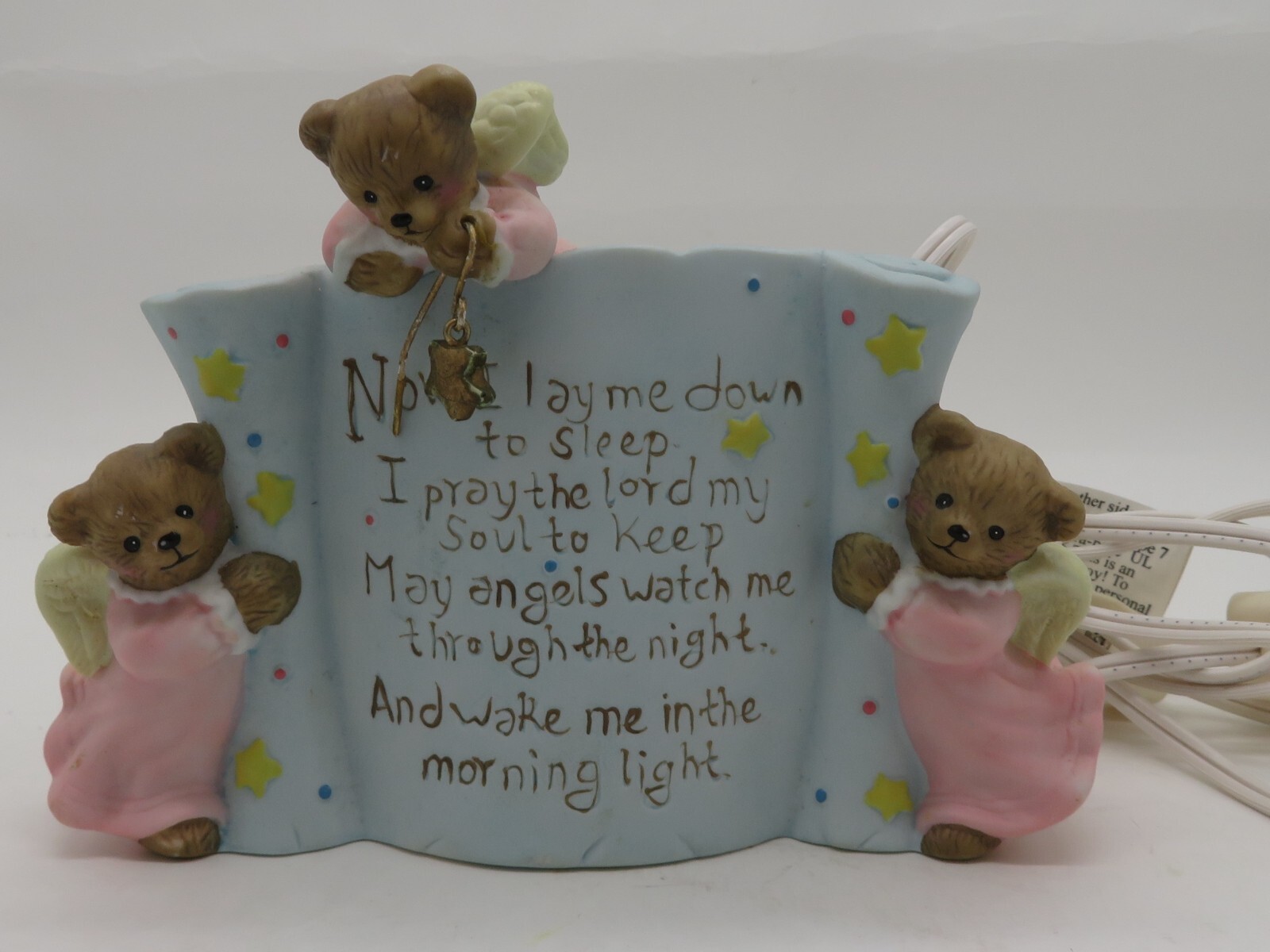 Blue Prayer Bears Night Light Porcelain by Roman Inc
