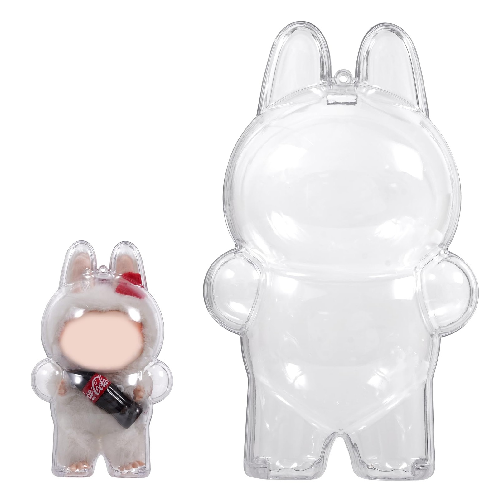 Thickened Clear Protective Case for LABUBU The Monsters COCA-COLA Standing Se