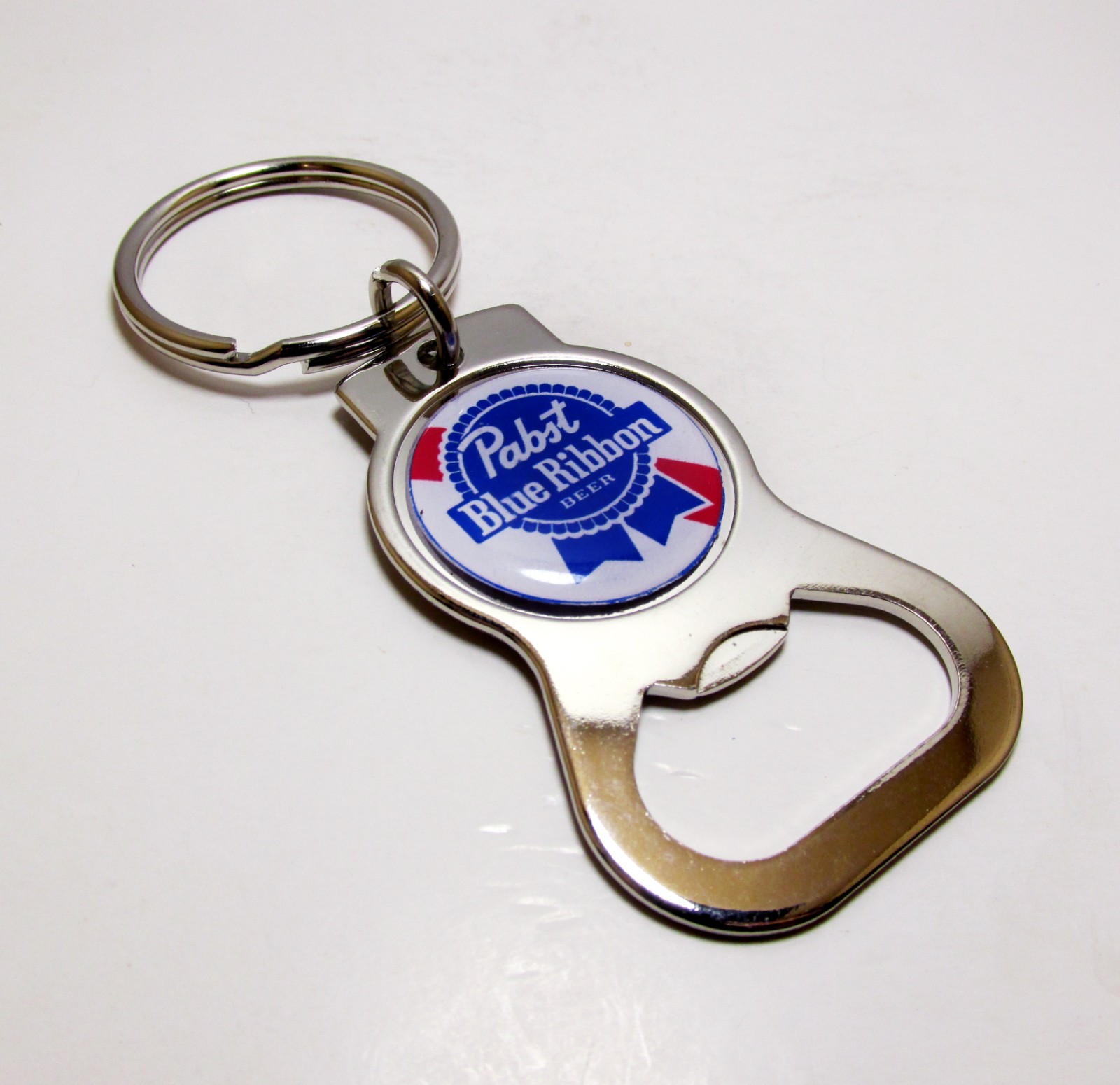 PABST Beer Logo Beer Can Bottle Cap Opener Key Chain / Key Ring Handmade