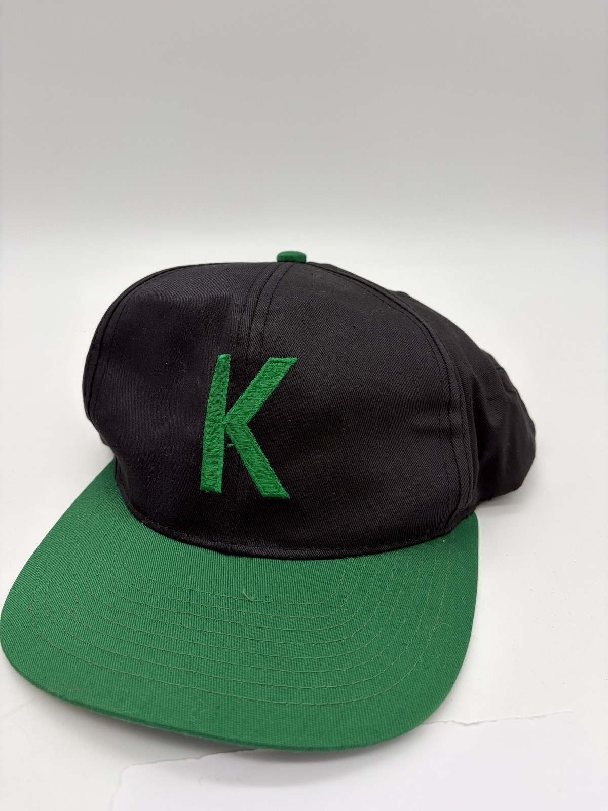The Louisville Line K Baseball Cap Black Green Embroidered One Size Snapback H1