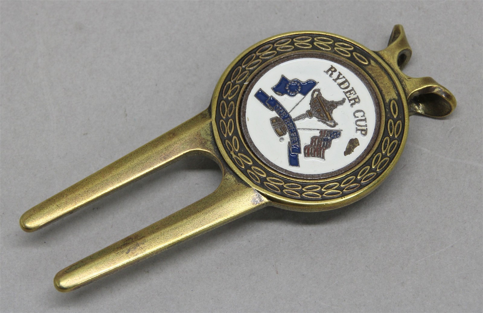 Golf Design #526 Brass Golf Divot Tool/Money Clip/Ball Marker RYDER CUP