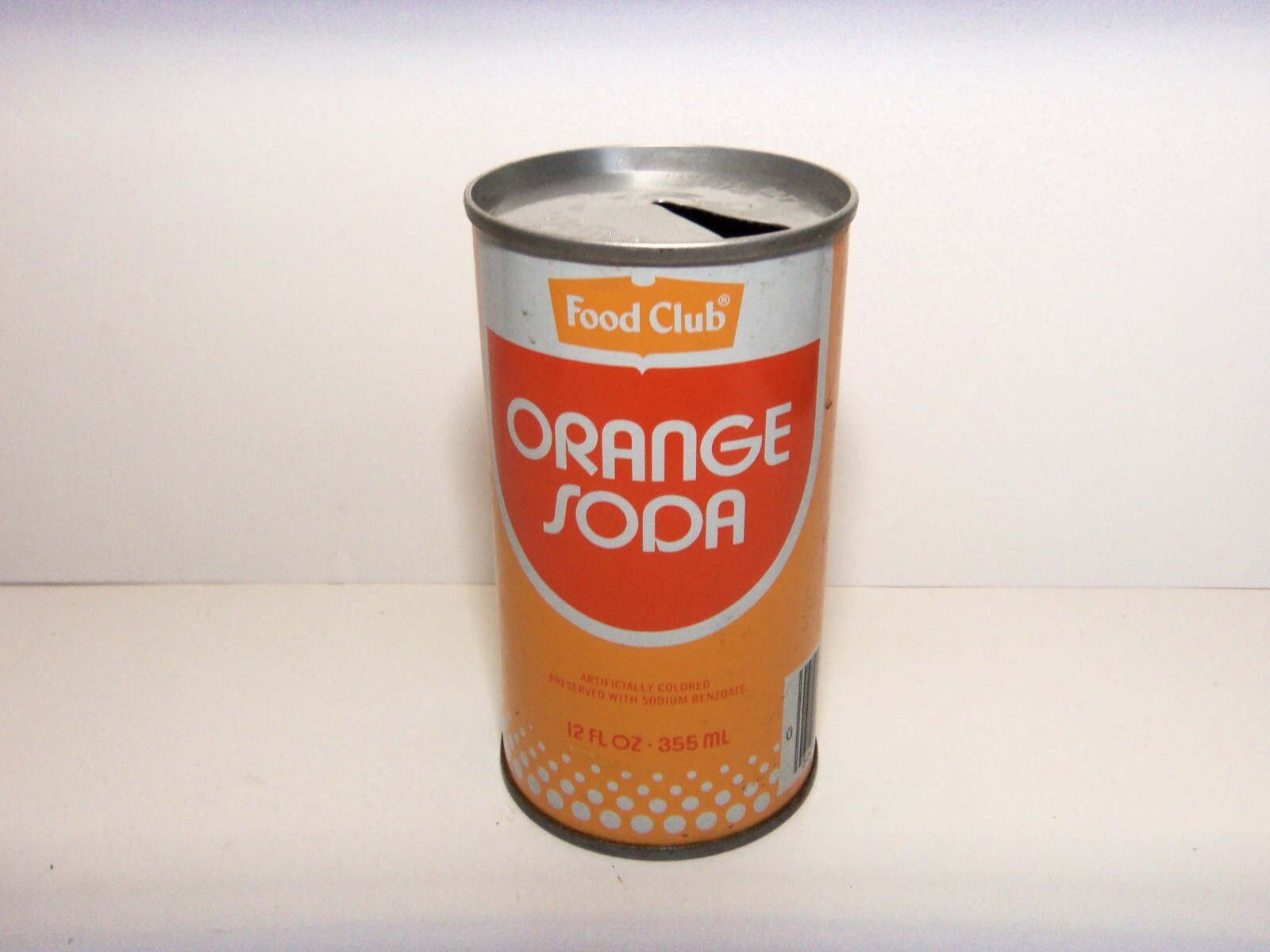 FOOD CLUB ORANGE SODA  VINTAGE   12oz STEEL CAN  SKOKIE, ILLINOIS