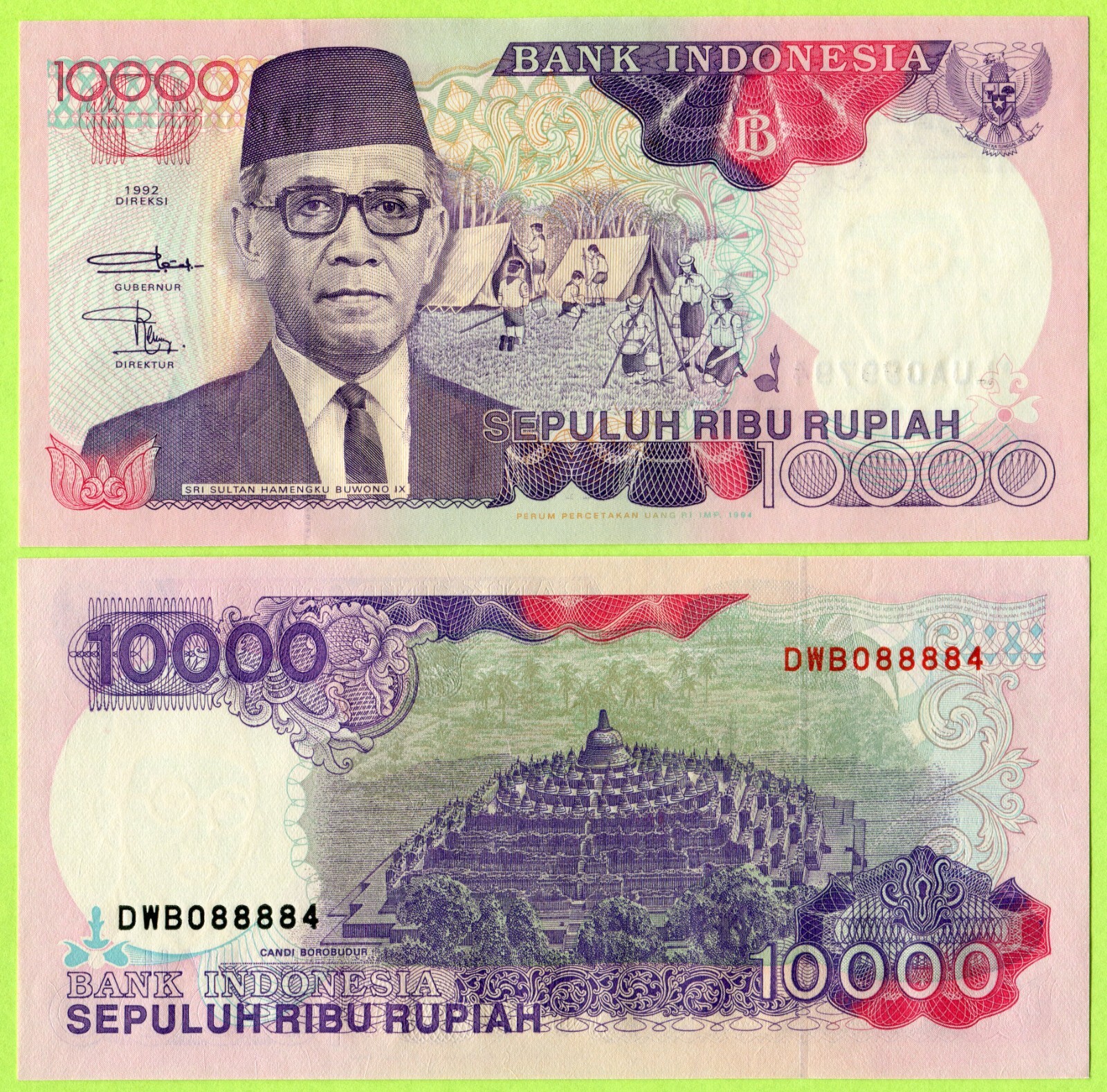 Indonesia 10000 Rupiah 1992/1994 P131c UNC
