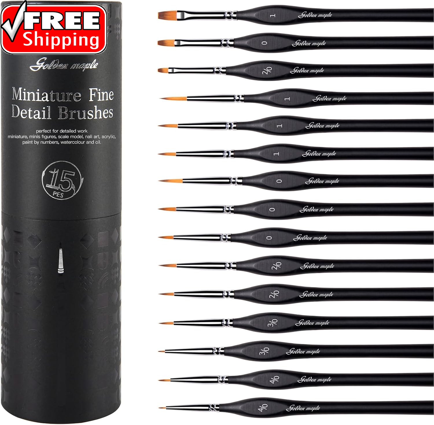 Miniature Paint Brushes, 15PC Model Brushes Micro Detail Paint Brush Set, Fine D