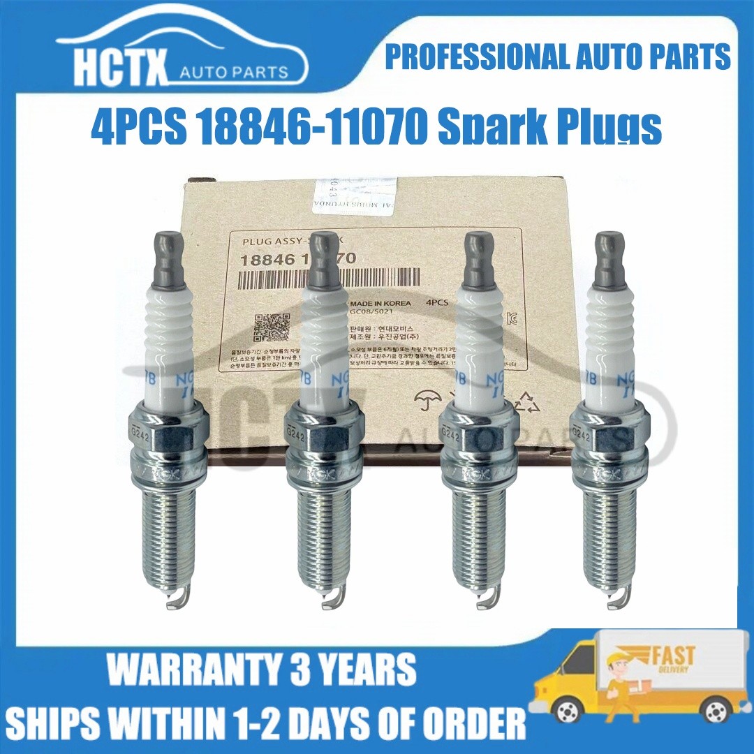 Genuine 4PCS 18846-11070 Spark Plugs For 11-18 Elantra Tucson Forte Sorento Soul