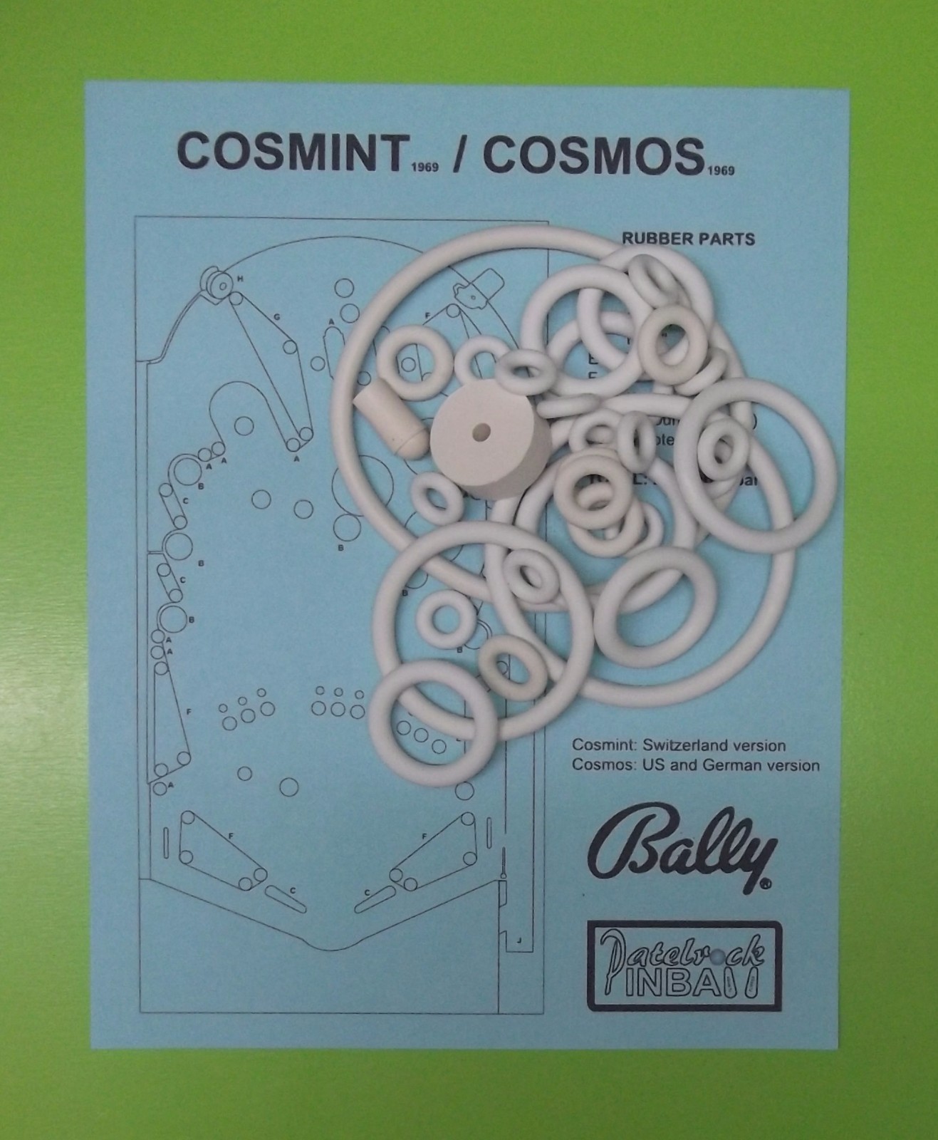 1969 Bally Cosmint / Cosmos pinball rubber ring kit
