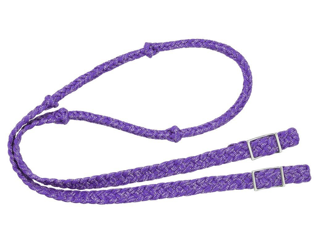 Tough 1 Reflective Cord Knotted Roping Rein Purple