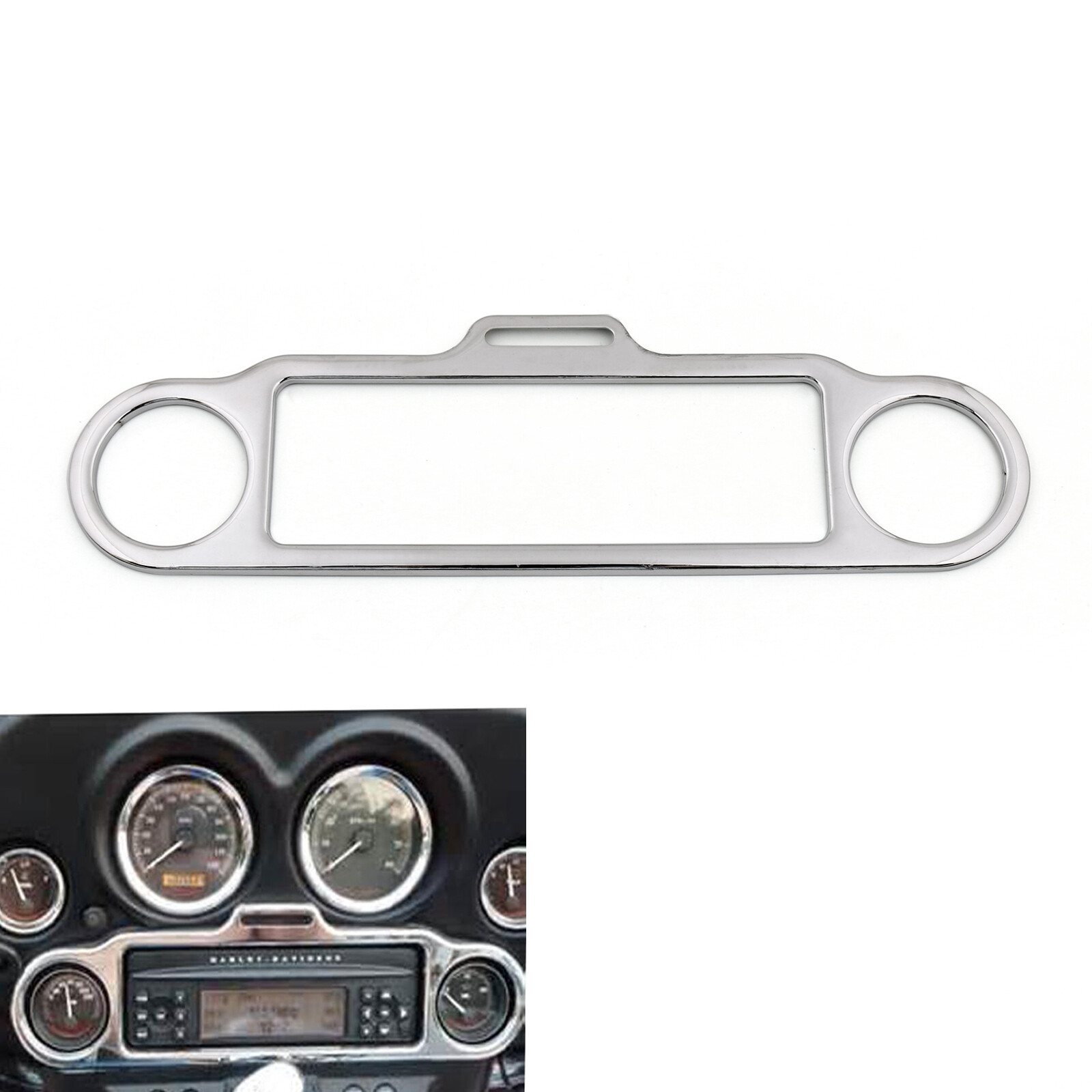 Stereo Accent Trim Ring Cover Fit Ultra Classic Touring FLHX FLHT Chro US