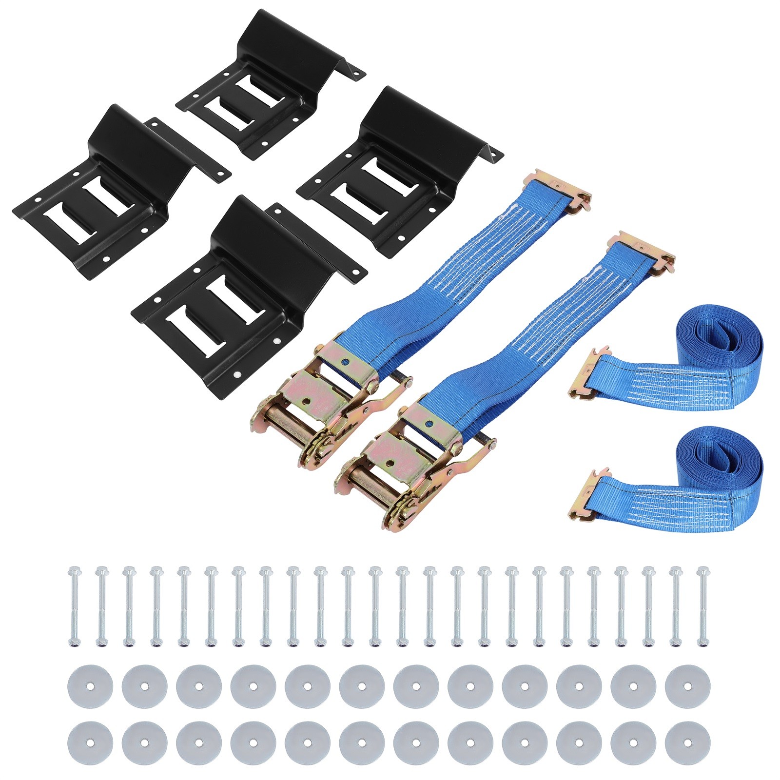 Heavy Duty Tire Tie Down kit Secures 2 Tires of sizes 10"-30" in Diameter