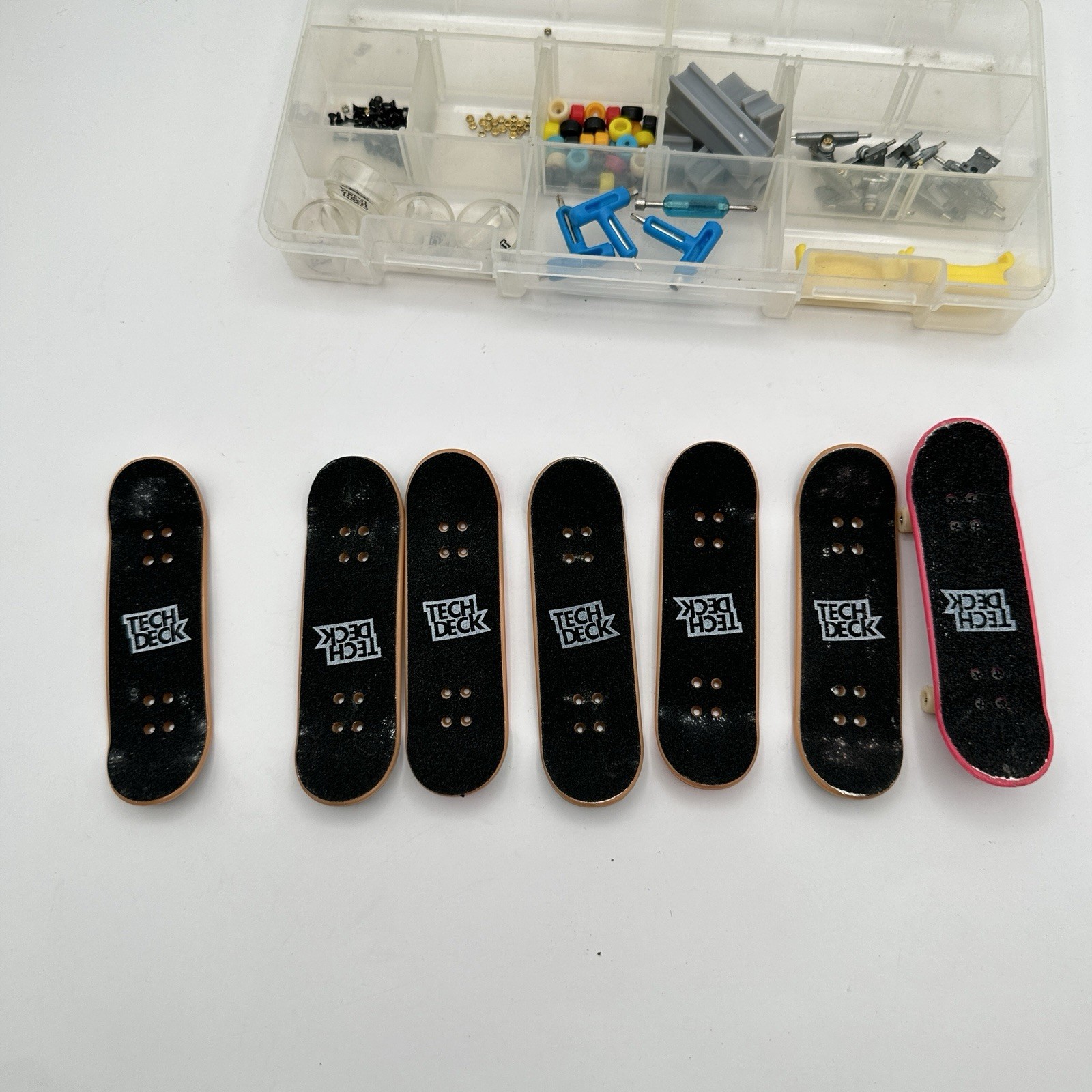Vintage Tech Deck Case With 7 Decks Tools And Replacement Parts Y2K Fingerboard