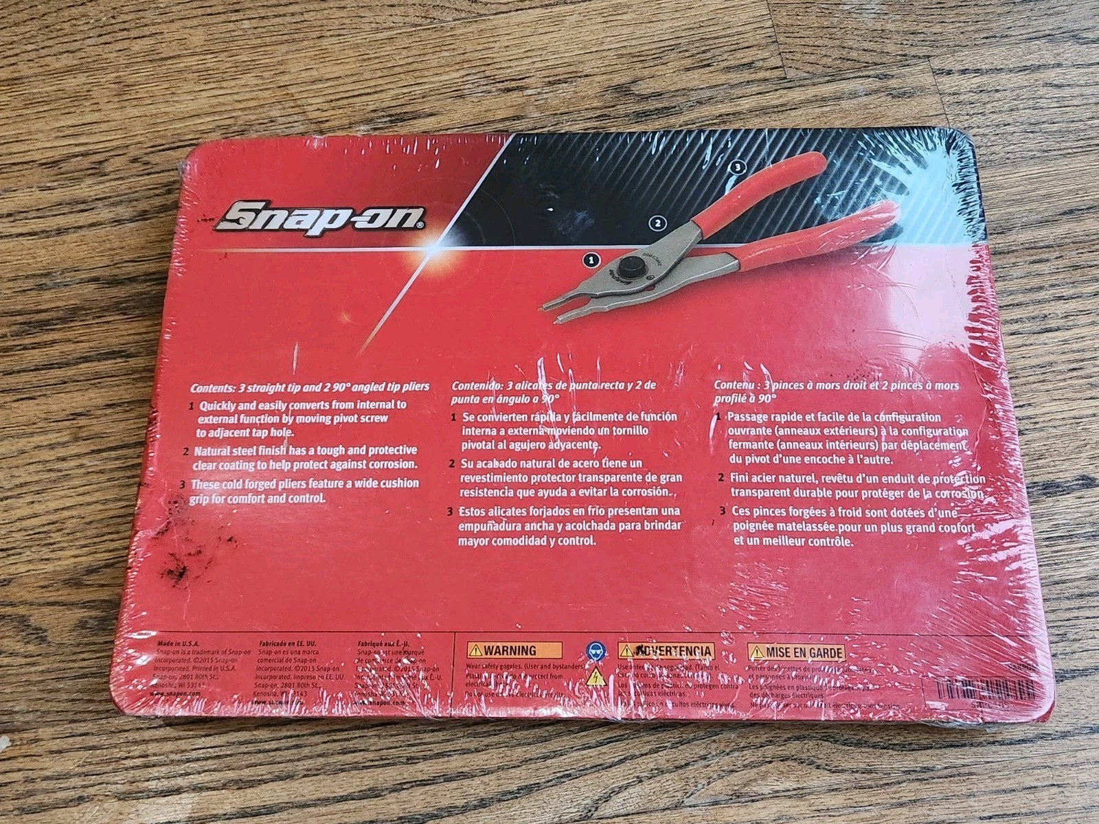 Snap On Tools 5 Piece Convertible Snap Retaining Ring Pliers Set RED SRPC105