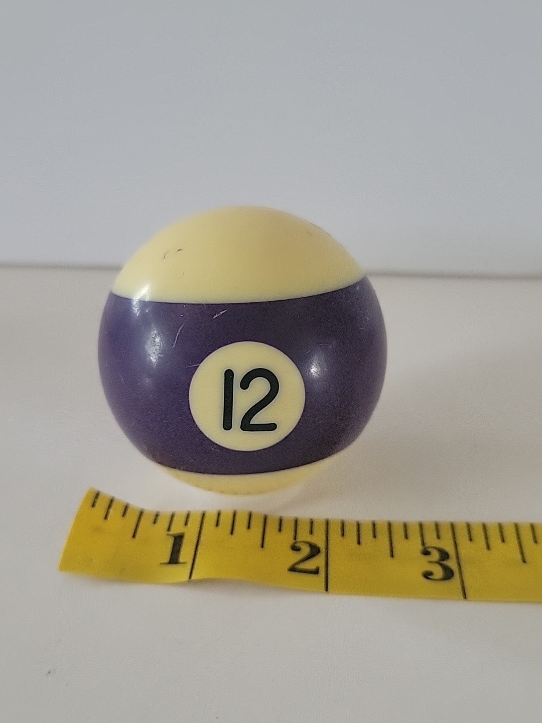 Vintage No. 12 Striped Purple White Pool Ball Billiard 2" Replacement (D)