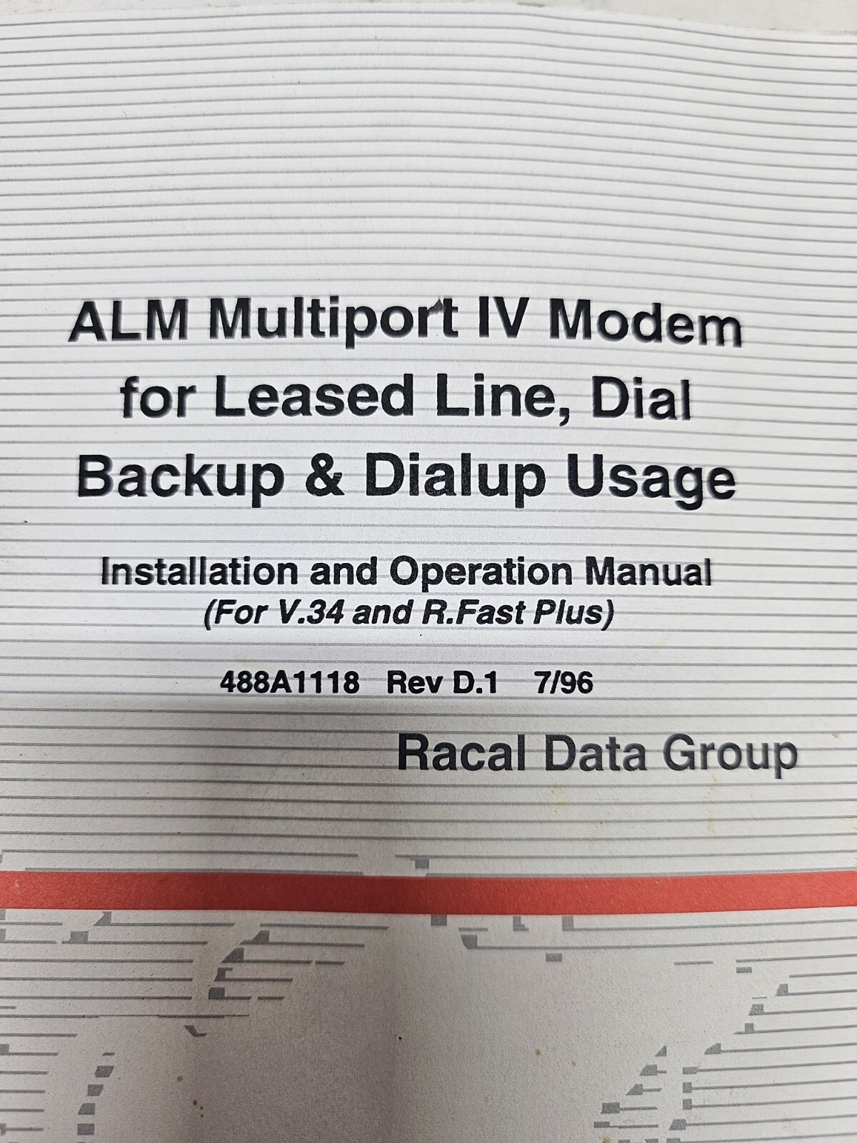 RACAL-DATACOM AG46US-02 ALM Multiport IV Modem Leased line Dial backup & Usage