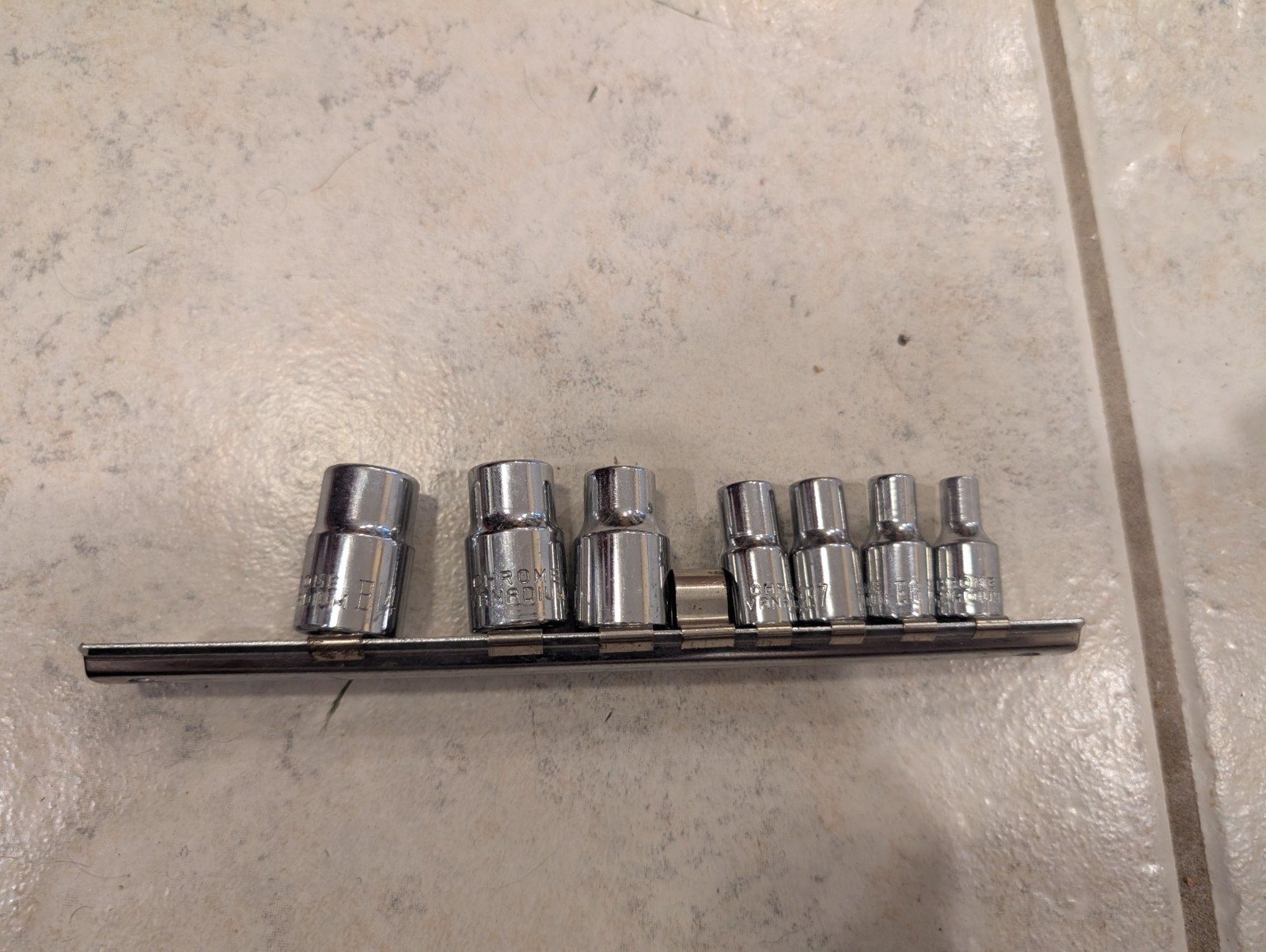 E Torx Socket Set Chrome 7 pieces with Rail
