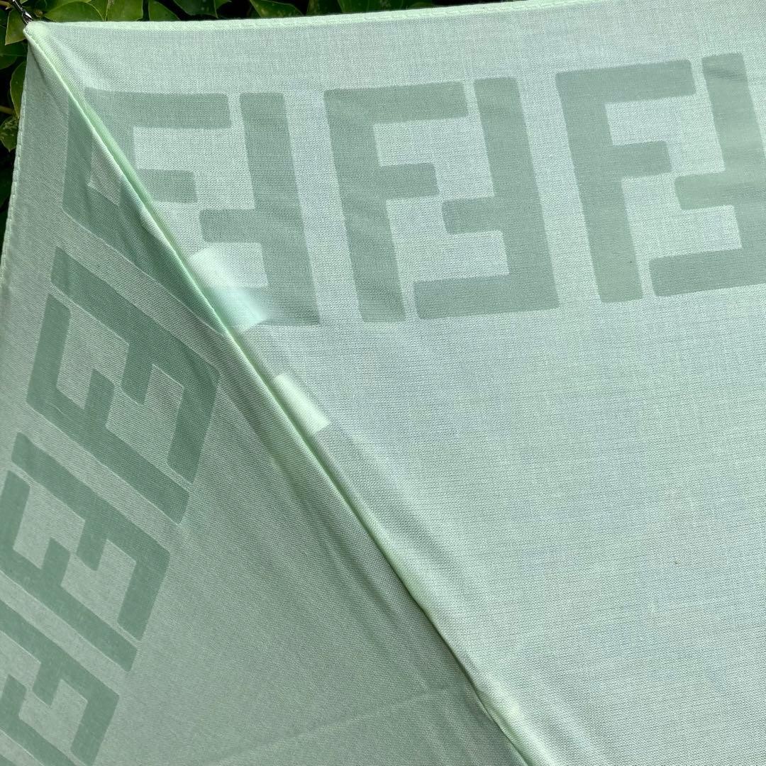 Fendi Foldable Umbrella Zucca Green Lightweight Compact Ready Genuine