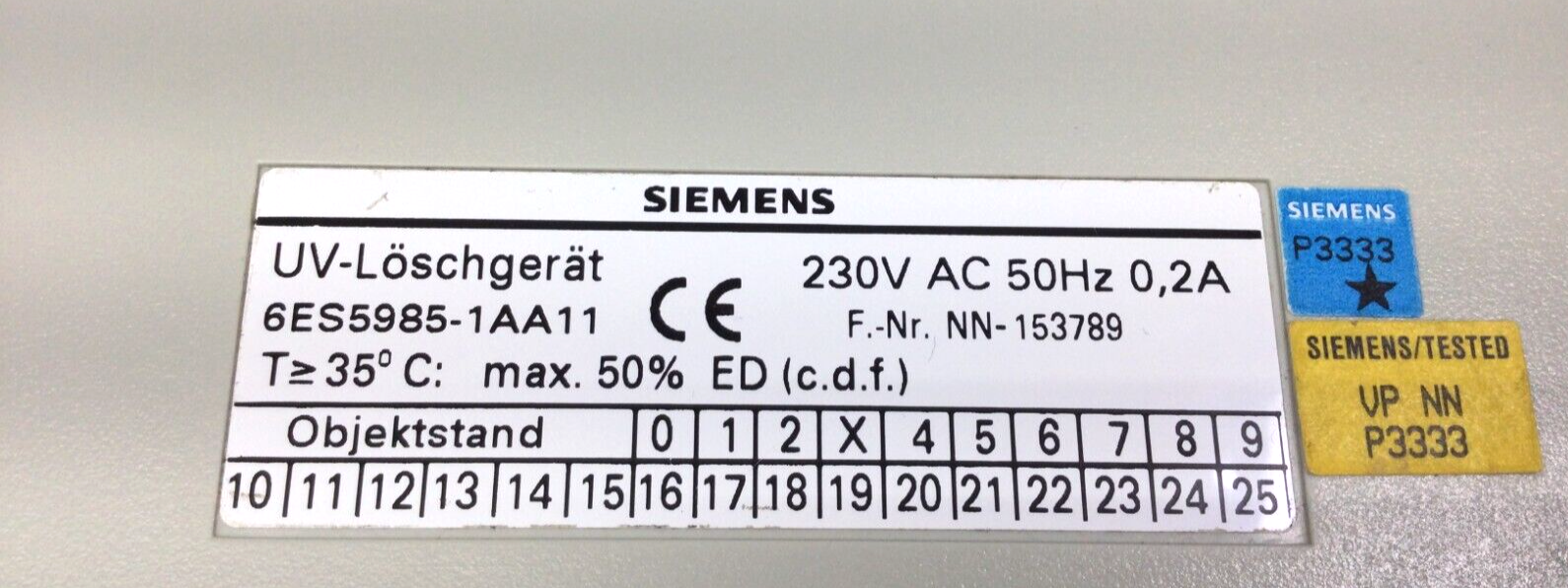 SIEMENS 6ES5985-1AA11 UV-LOSCHGERAT MEMORY MODULE