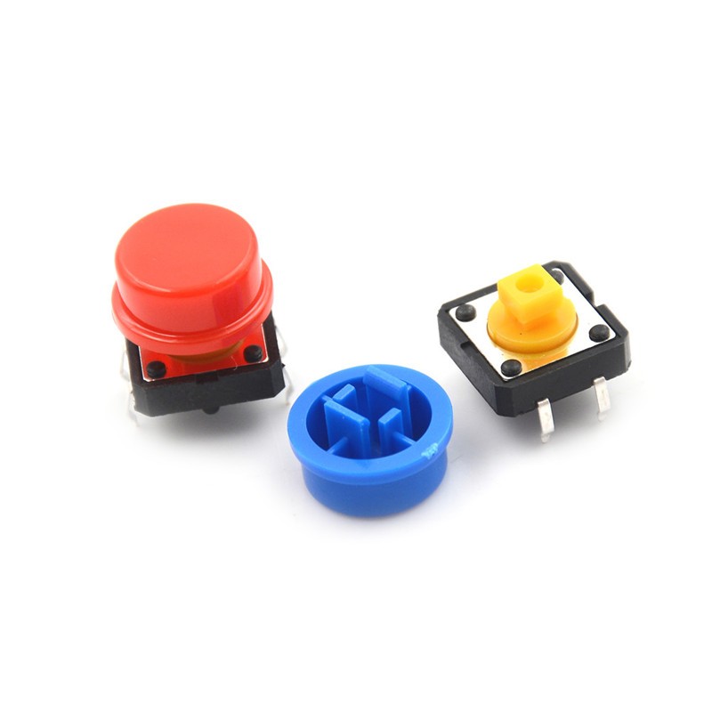 25 Momentary Tactile Push Button Touch Micro Switch 4P PCB Caps 12x12x7.3mm NDh$