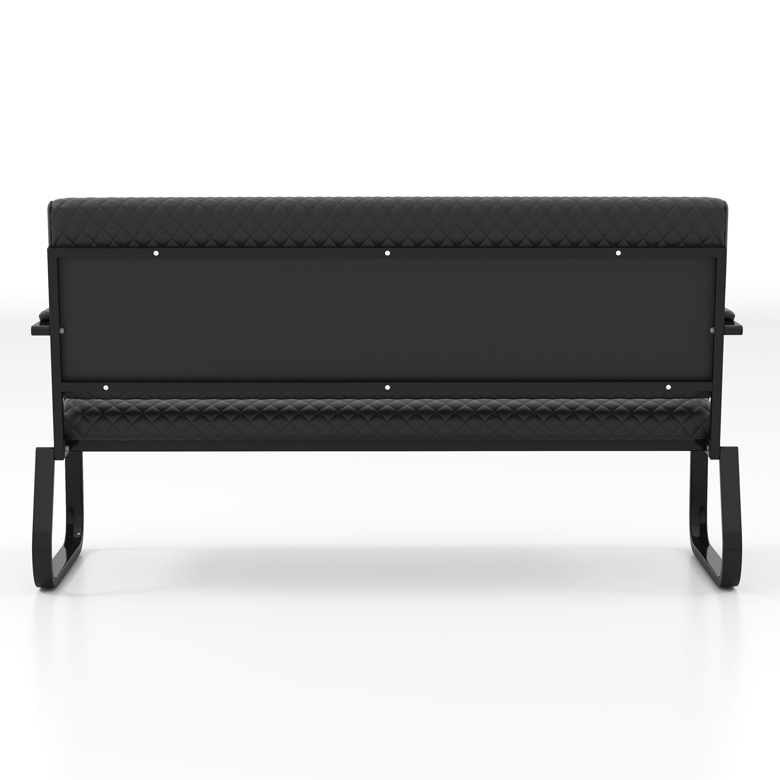 Black Waiting Chair Guest Reception Seating Bench Barbershop Beauty Salon Office