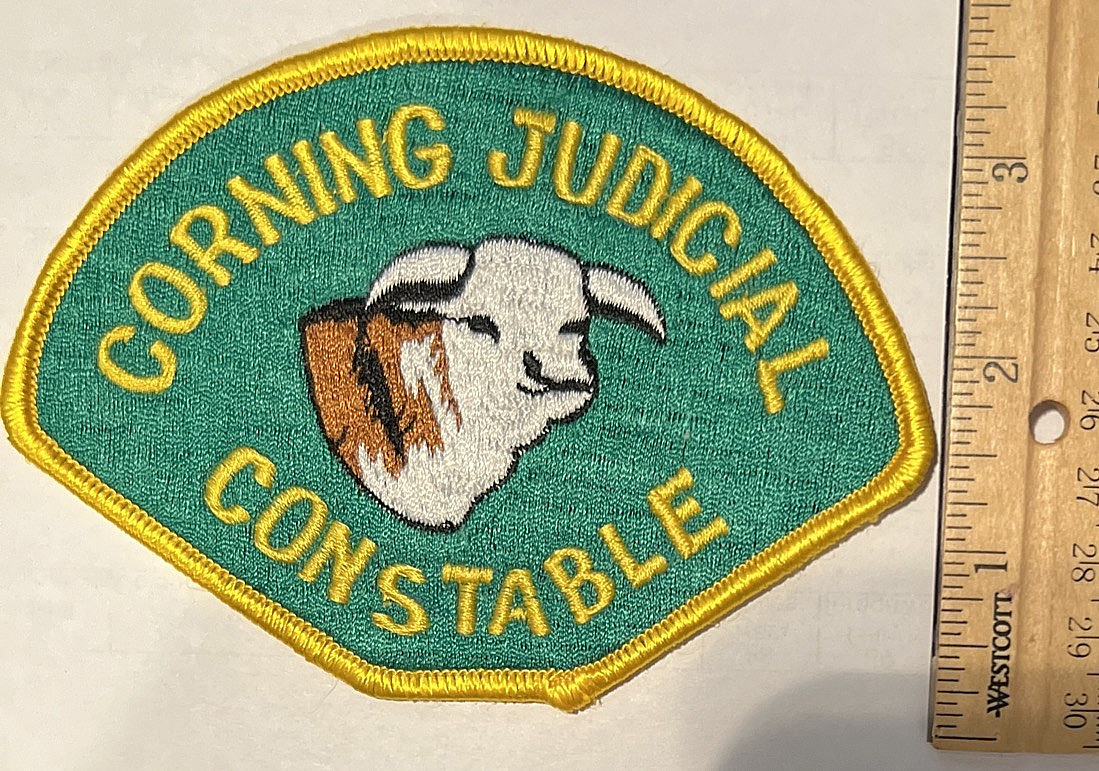 DEFUNCT Corning California Judicial CONSTABLE Patch HAND STITCHED