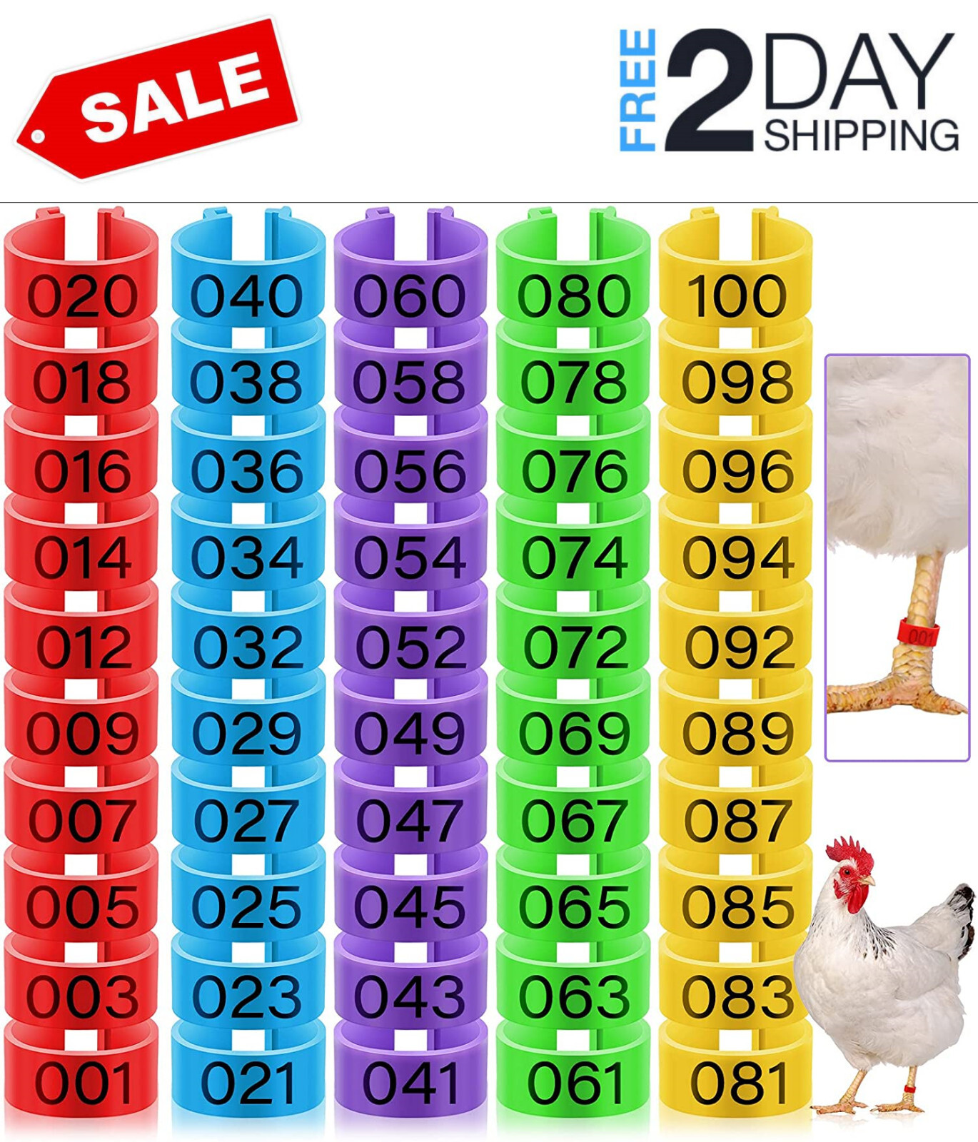 placas para marcar gallos gallinas pollos pinches anillos accesorios 100 pcs