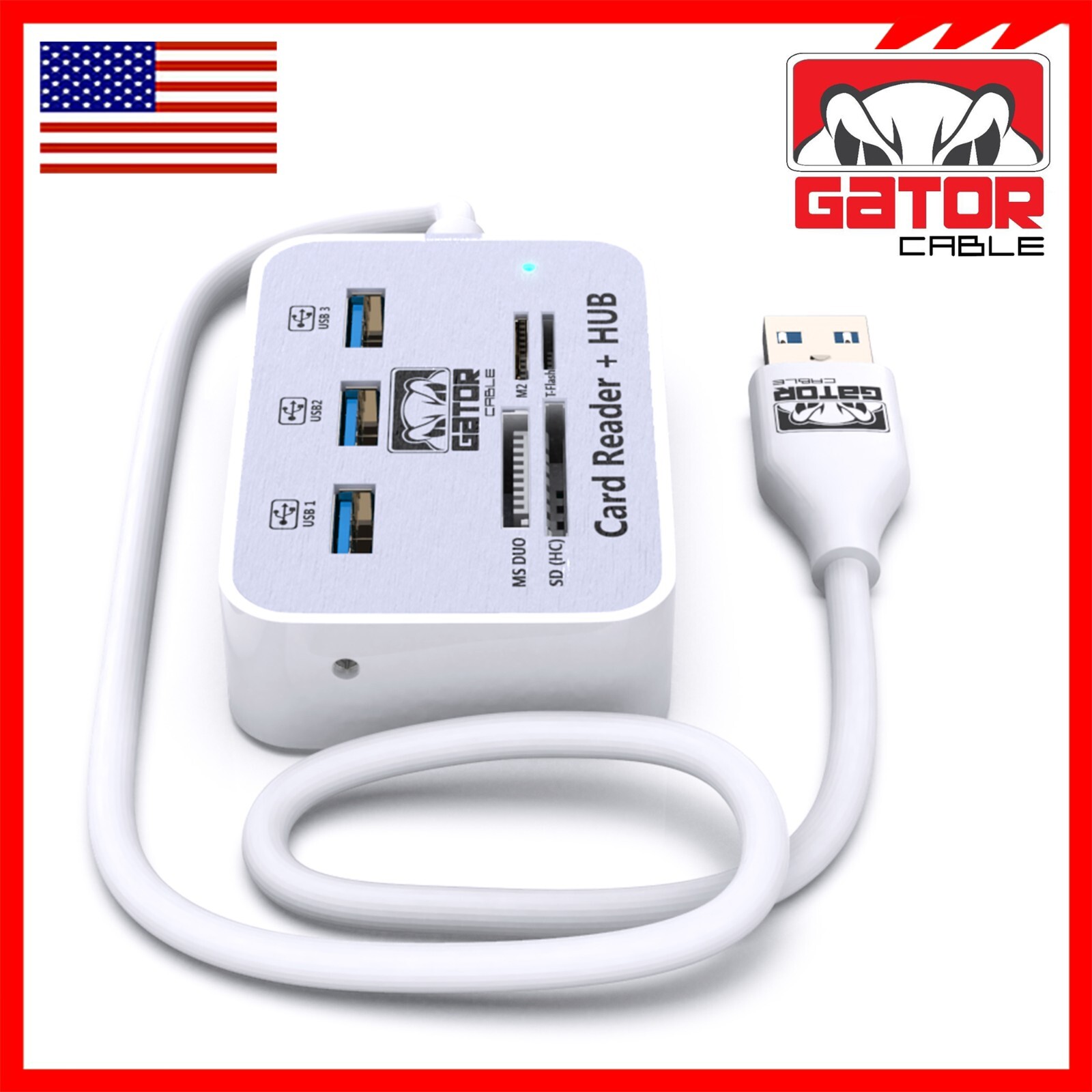 USB 3.0 Multi Card Reader Hub MS M2 Micro SD TF Memory Card Adapter 3 USB Port