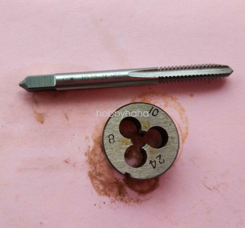 1pc HSS Machine 10-24 UNC Plug Tap and 1pc 10-24 UNC Die Threading Tool