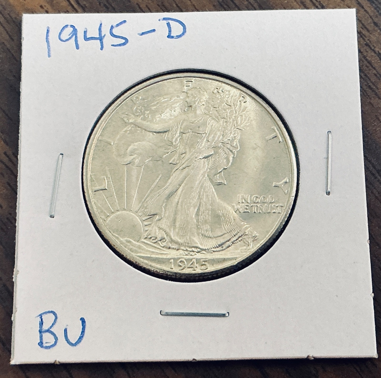 1945-D Walking Liberty Half Dollar 50c - BU Details.