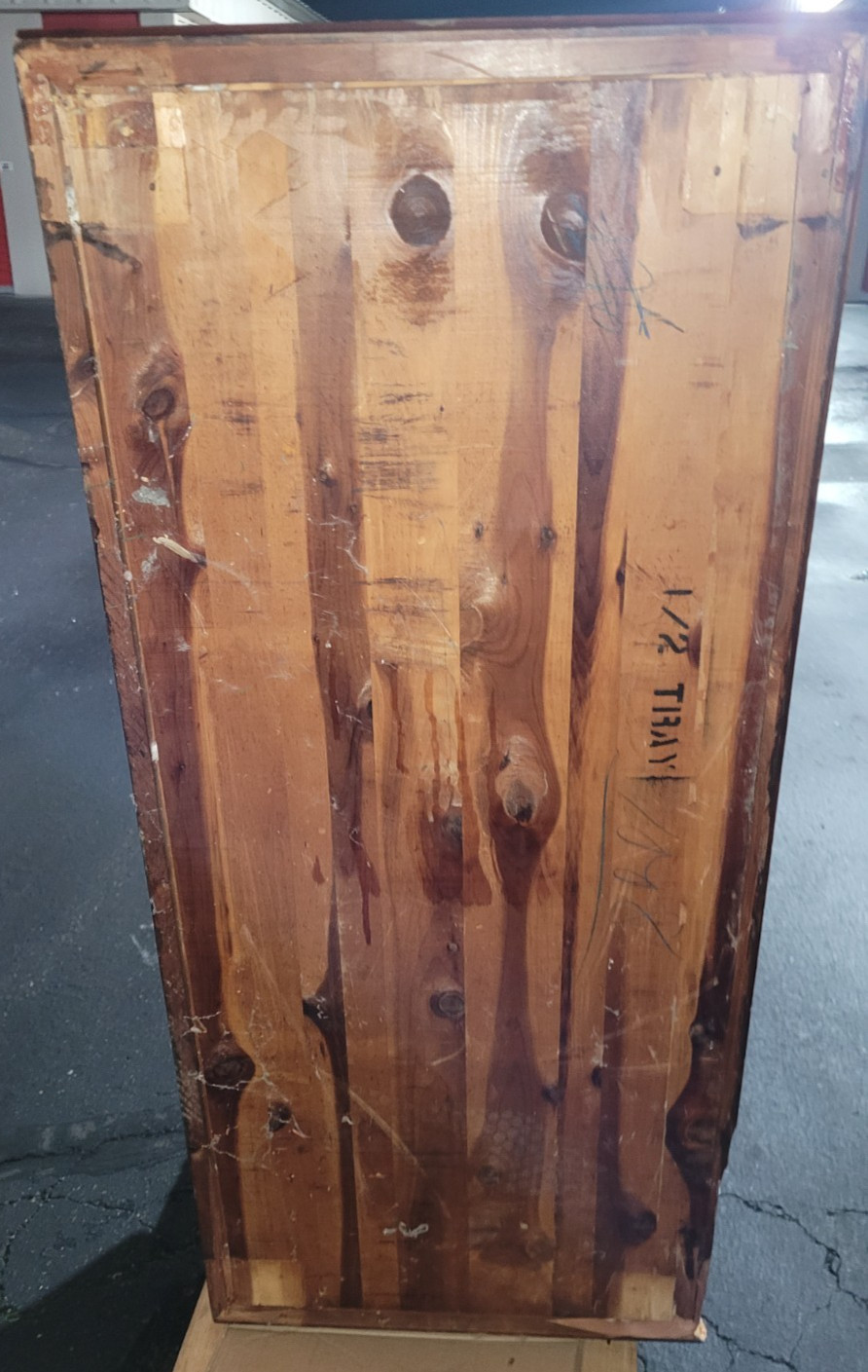 Farley & Loetscher MFG. Co. Cedar Chest, Damaged front bottom, missing feet