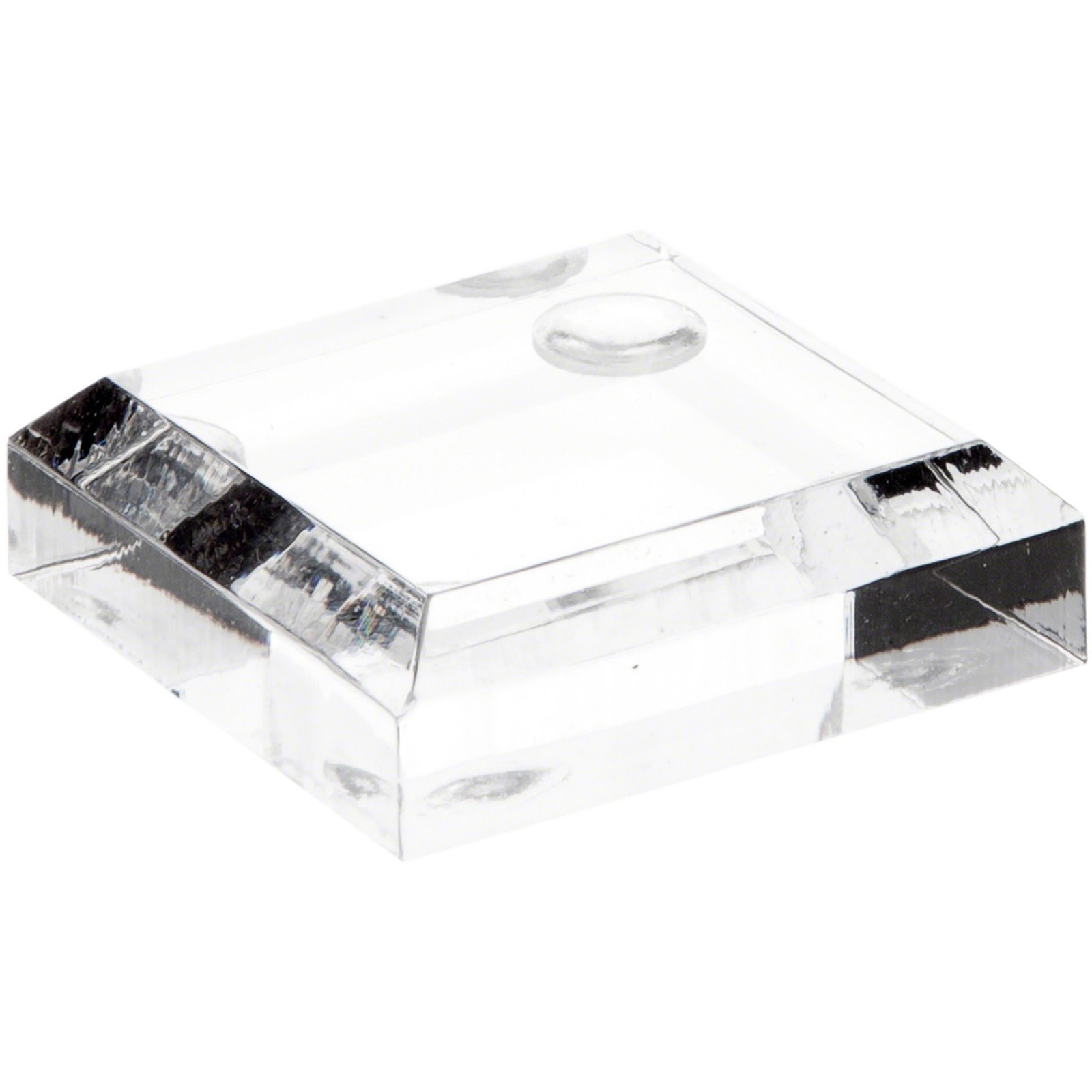 Plymor Clear Acrylic Square Beveled Display Base, 1.5" W x 1.5" D x 0.5" H