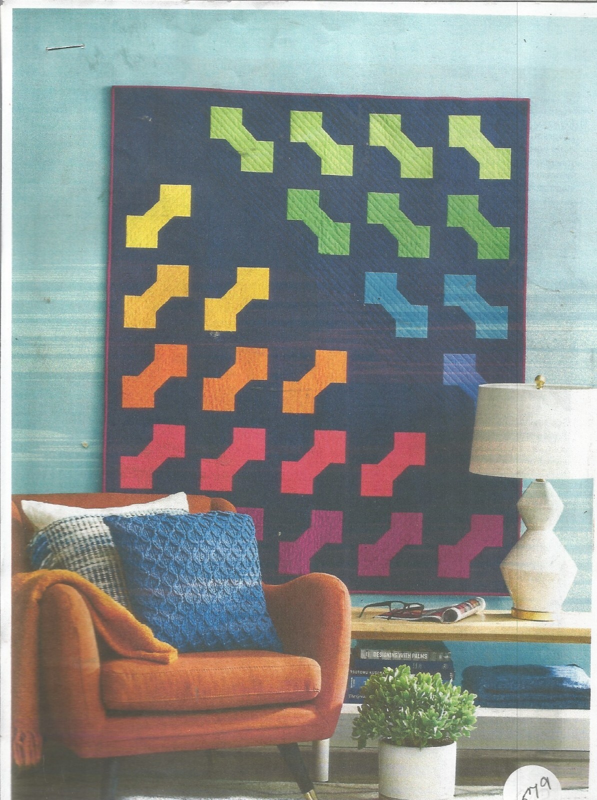 E0320 FOLLOW THE RAINBOW THROW QUILT PATTERN/INSTRUCTIONS