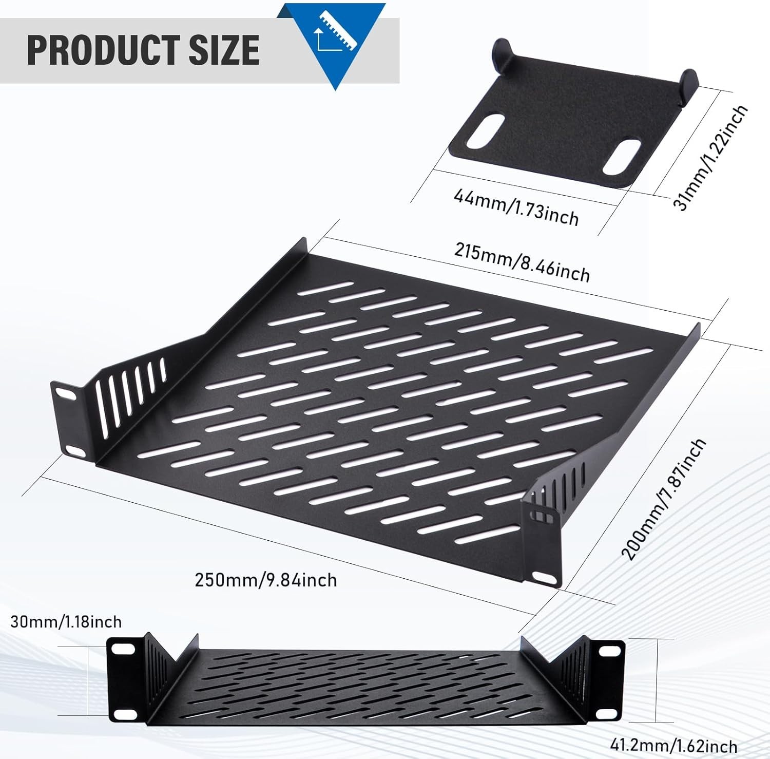 Dual 1U Vented Cantilever Tray for 10" Server Racks - Efficient Airflow Solution