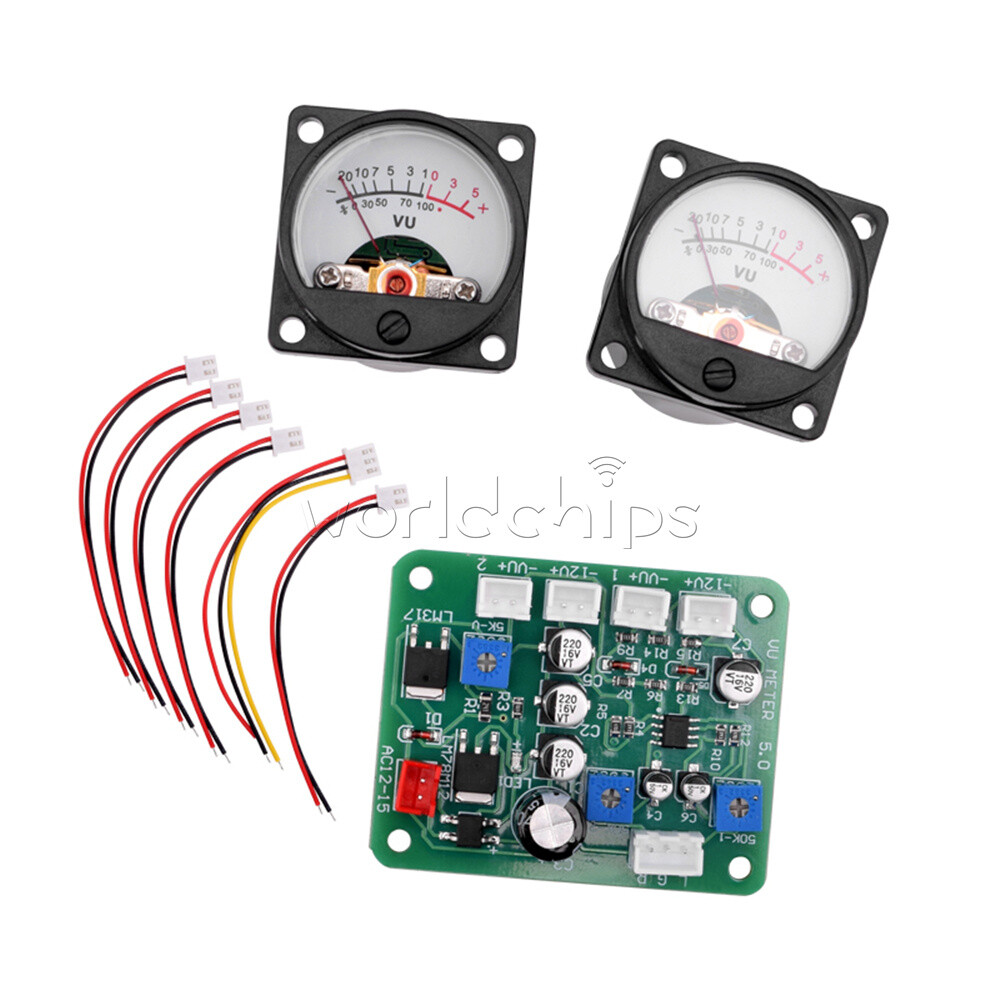2-PACK VU Meter DB Panel Sound Level Display & Driver Board for DIY Amplifier