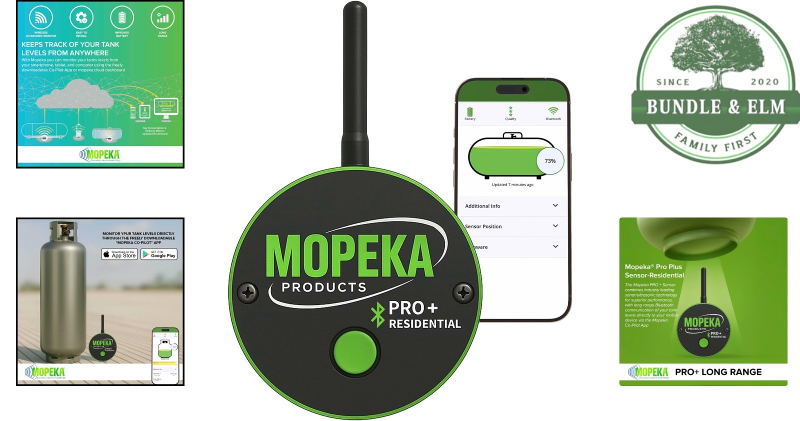 Long Range Wireless Ultrasonic Propane Tank Monitor with Bluetooth Connectivity
