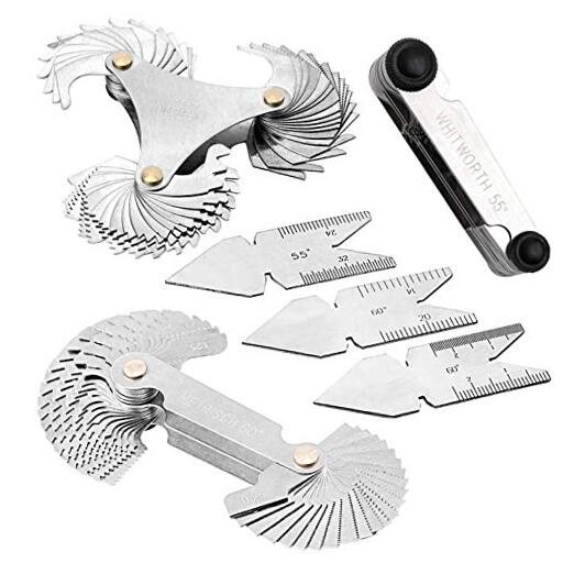 Haploon 6Pcs Pitch Cutting Gauge, Stainless Steel Screw Thread Pitch Gauge