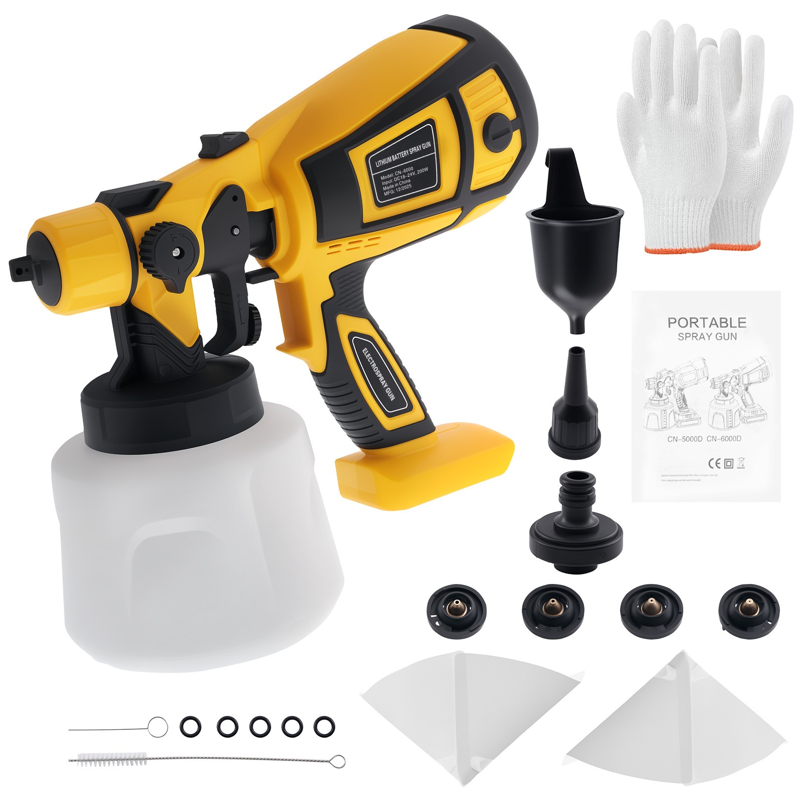 1400ML Cordless Paint Sprayer for Dewalt 20V Battery Handheld Paint Gun Painter