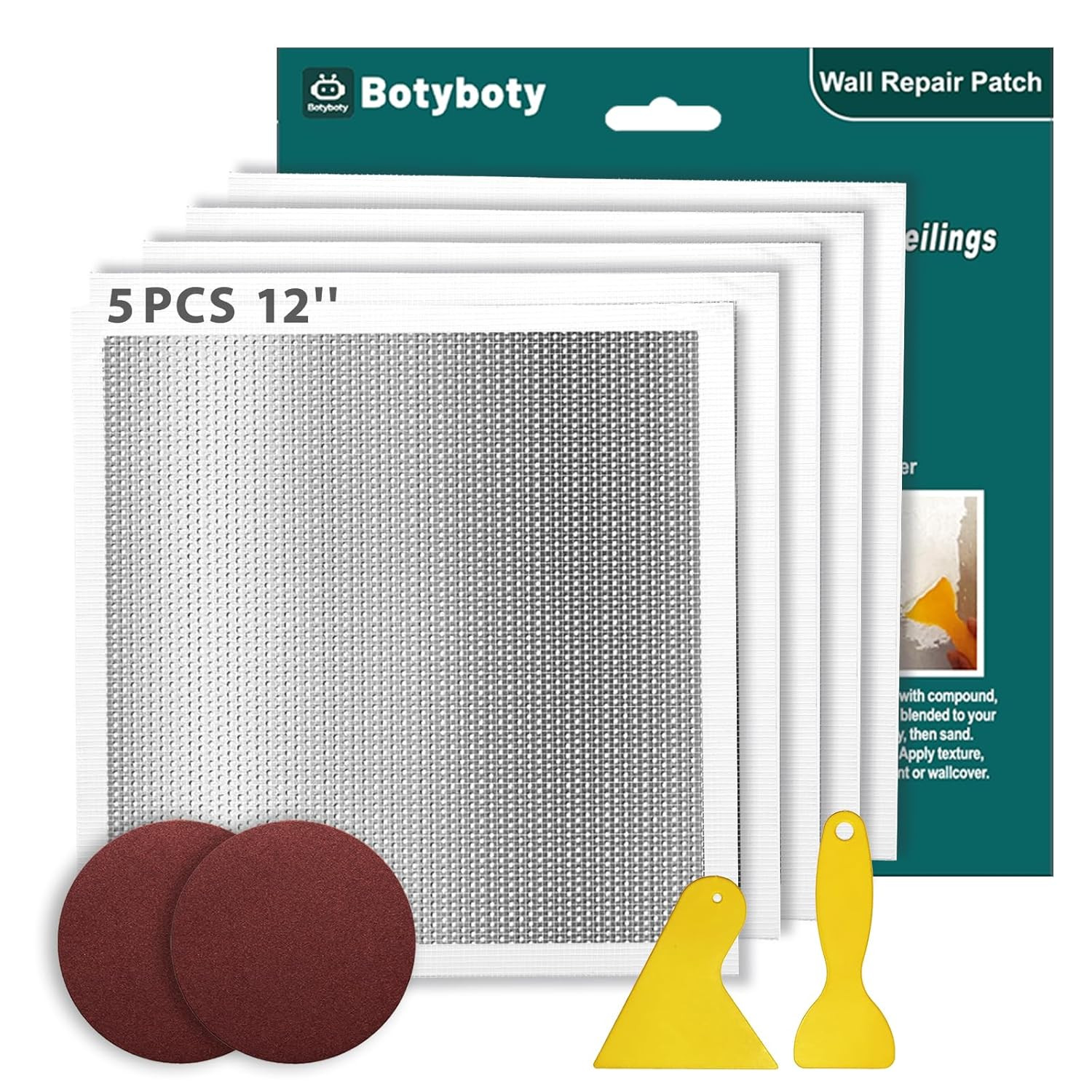 Drywall Repair Kit 12 X 12 Inch Drywall Patch Kit Large Hole (5Pcs) Wall Patch R