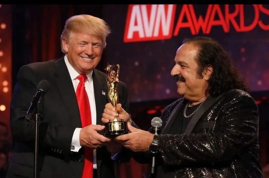 TRUMP NOBEL PRIZE MEME RON JEREMY AVN AWARD FRIDGE MAGNET 5" X 3.5"