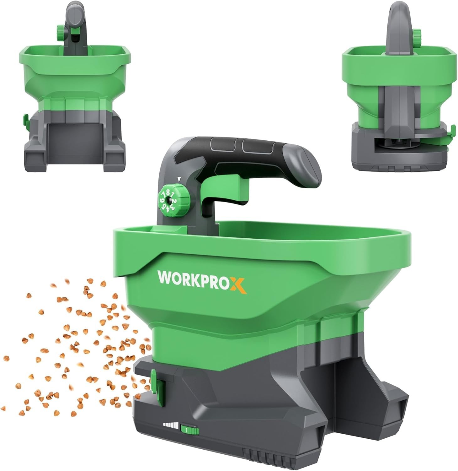 Battery Powered Fertilizer Spreader, 7.2V Seed Spreader for Salt, De-Icer