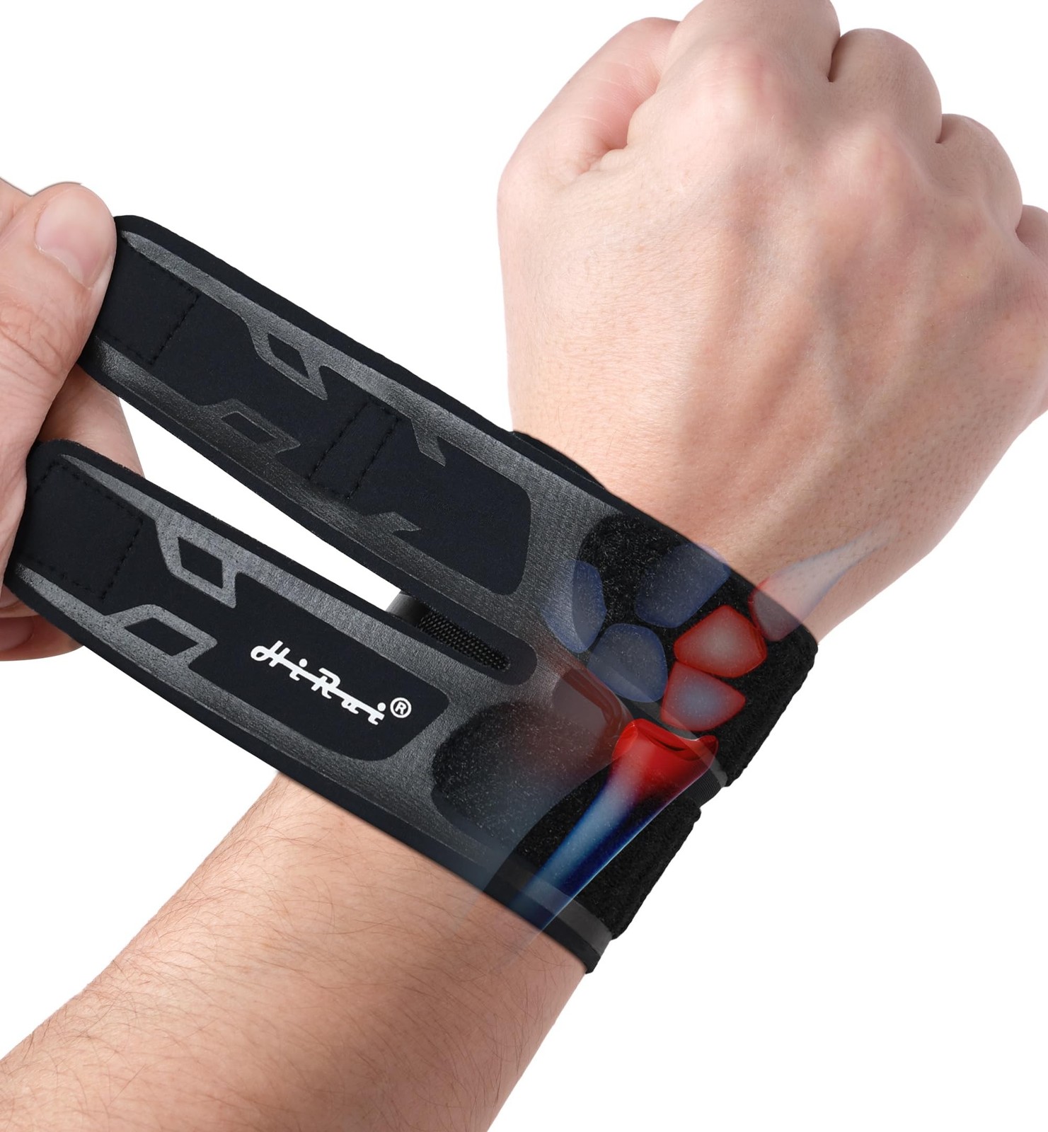 HiRui Wrist Brace Wrist Wrap for TFCC Tears, Ultra-thin Compression Wrist Str...