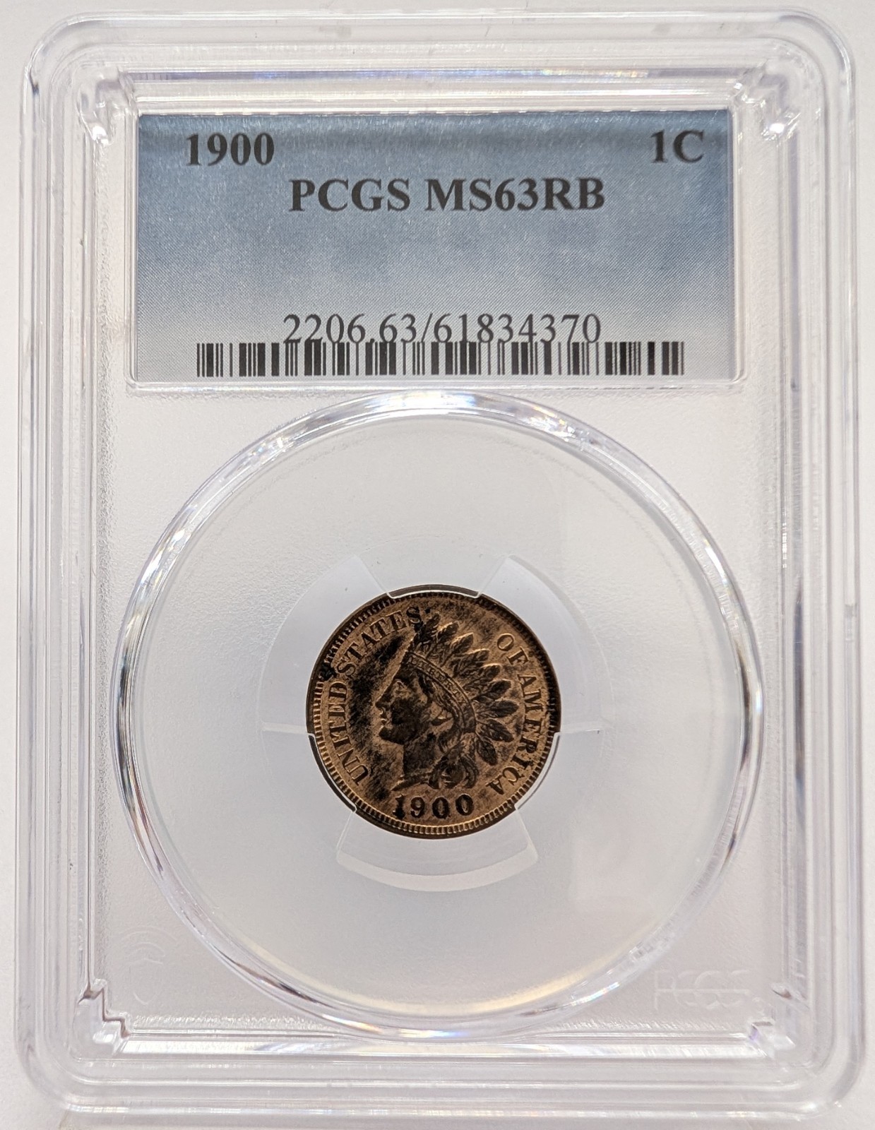 1900 1C Indian Head Penny PCGS MS63 RB