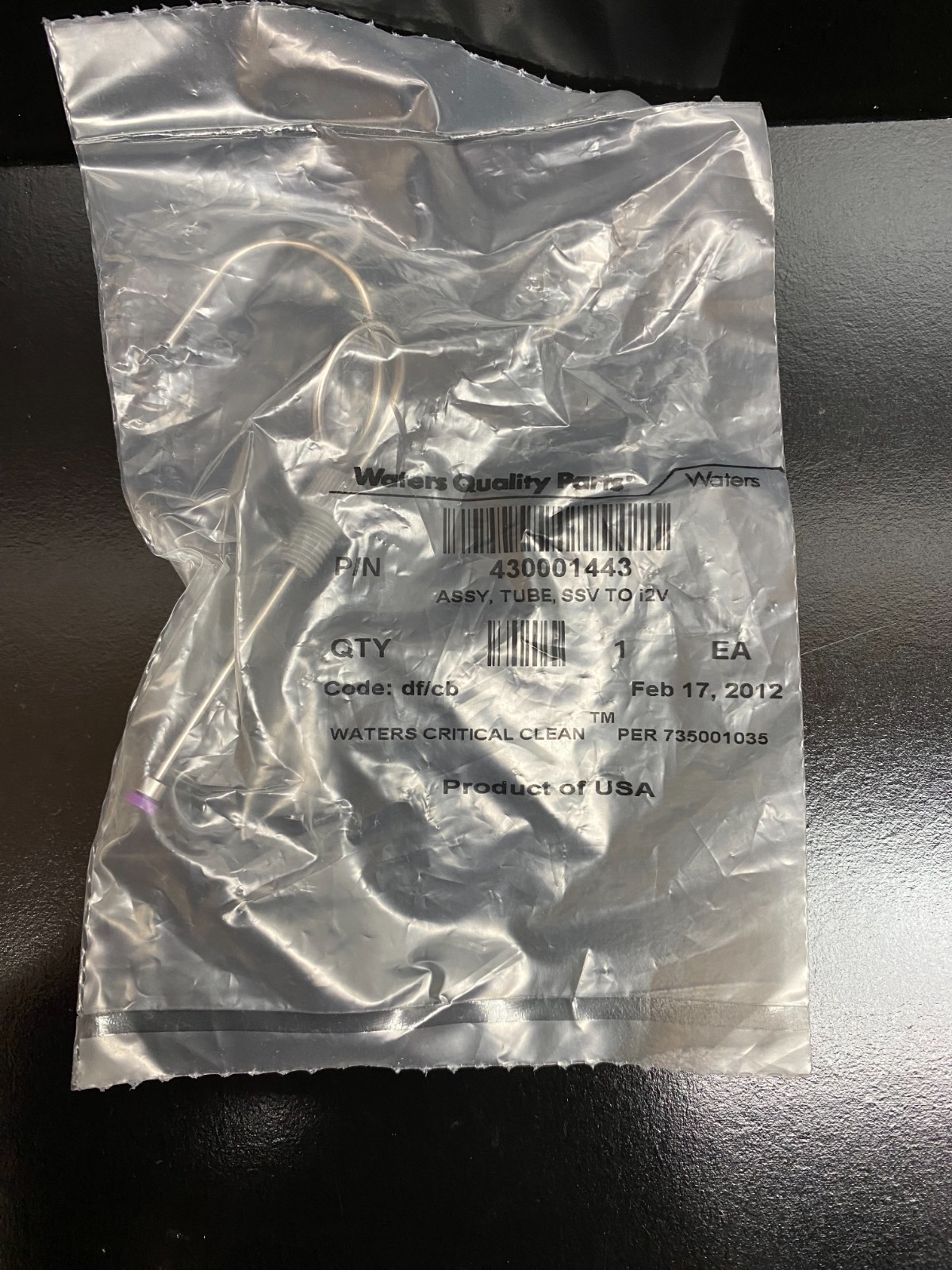 Waters PN 430001443 Solvent Select Valve to i2V Tubing Assembly