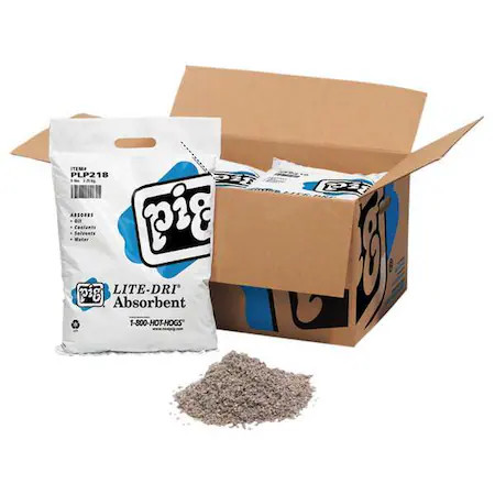 Pig Plp218 Granular Sorbent, 12 Gal Absorbed Per Package, 40 Lb Bag, Cellulose,
