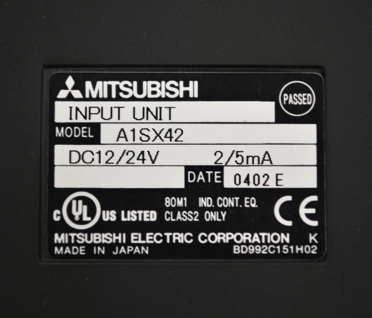 Mitsubishi A1SX42, 12-24vdc 2/5mA Input Unit - USED
