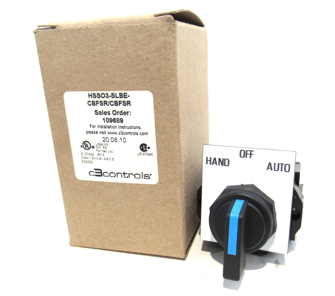 NEW C3 CONTROLS HSS03-SLBE-CBFSR/CBFSR SELECTOR SWITCH 109689 HSS03SLBECBFSRCBFS