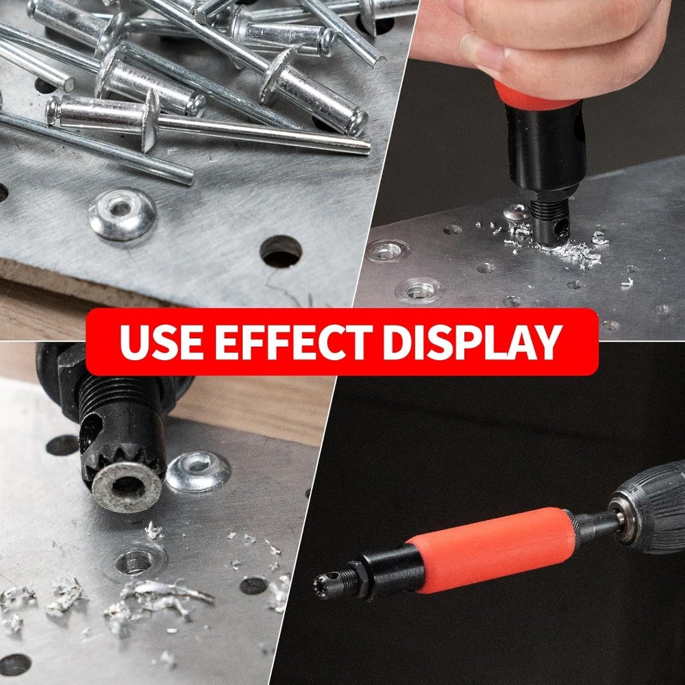 Electric Drill Rivet Removal Adapter for Multiple Size Rivets