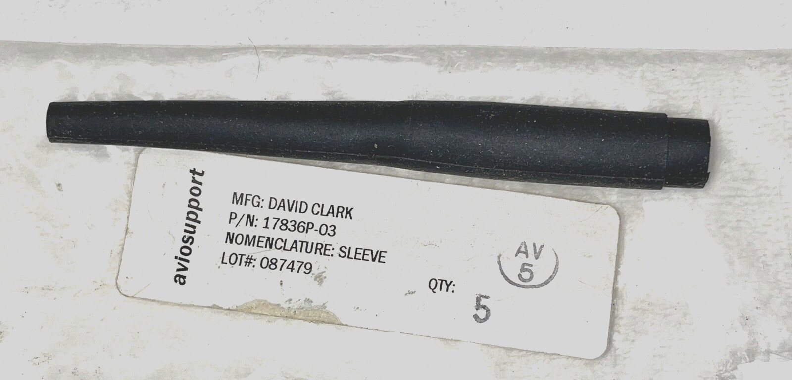 DAVID CLARK HEADSET MODEL# H3332  Wire/Cord Protection Sleeve P/N 17836P-03 ONLY